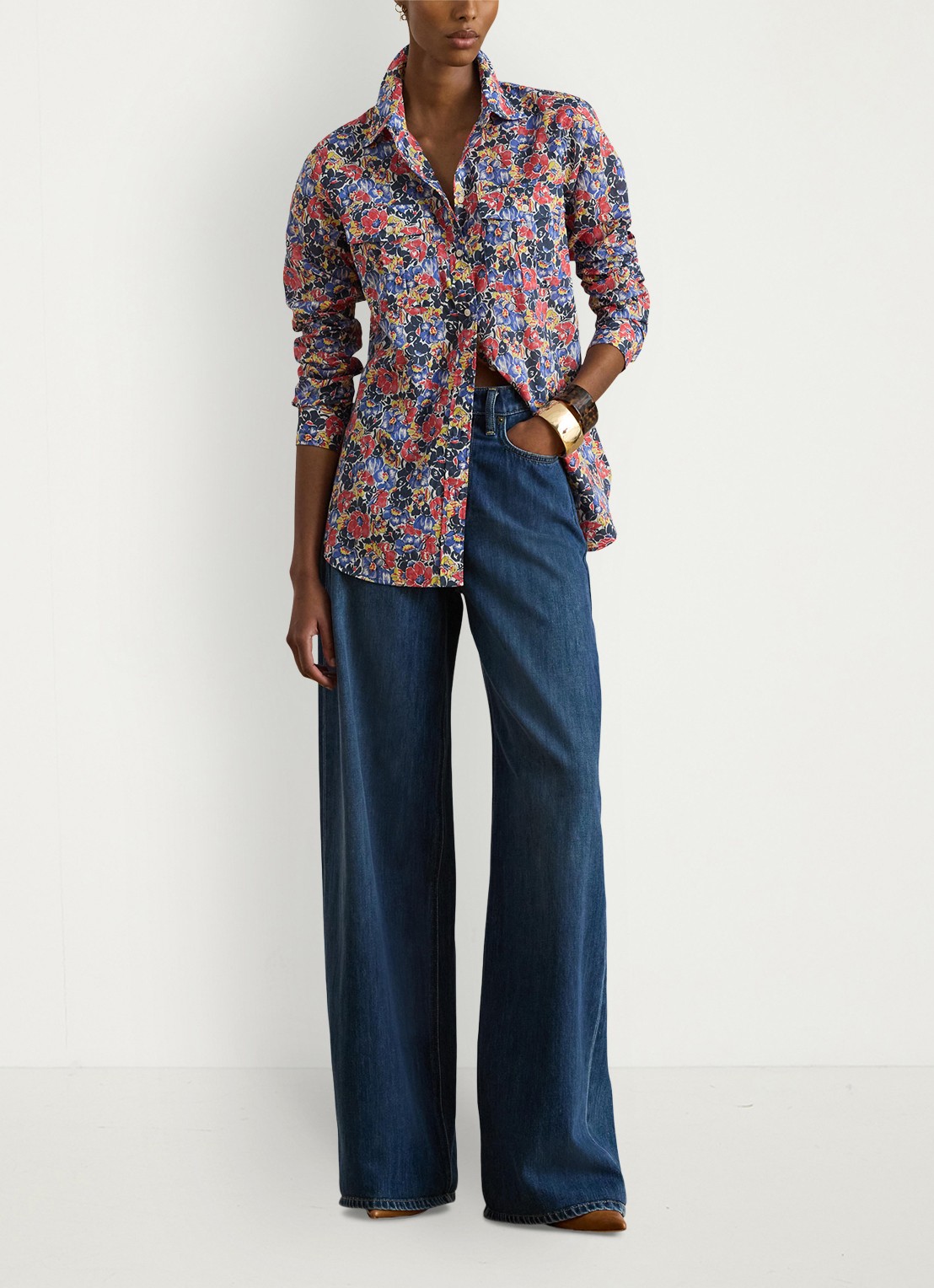 Ralph Lauren Blouse met bloemenprint - voorkant 2 red / rood