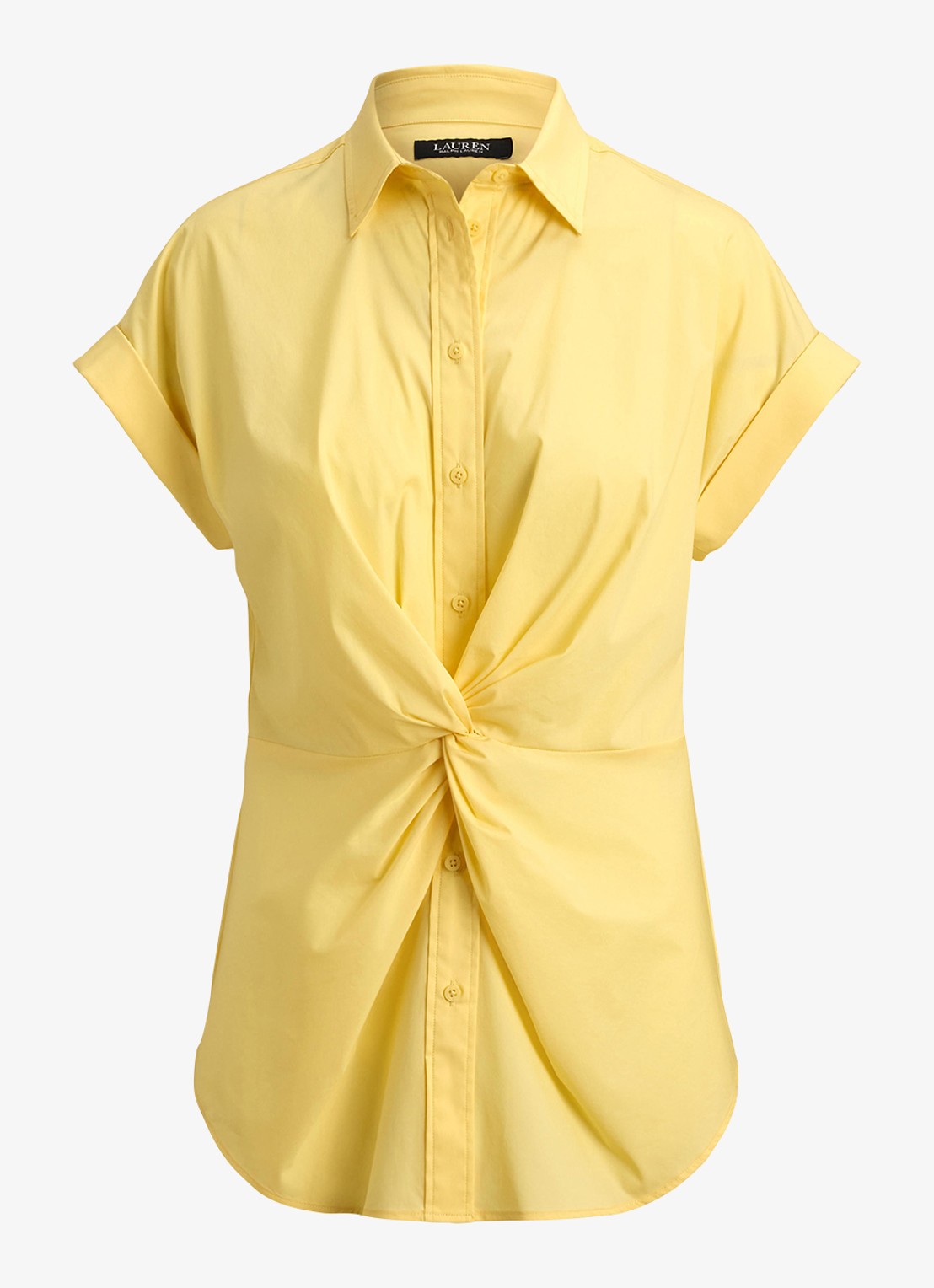 Ralph Lauren Blouse met geknoopt detail - voorkant 2 geel