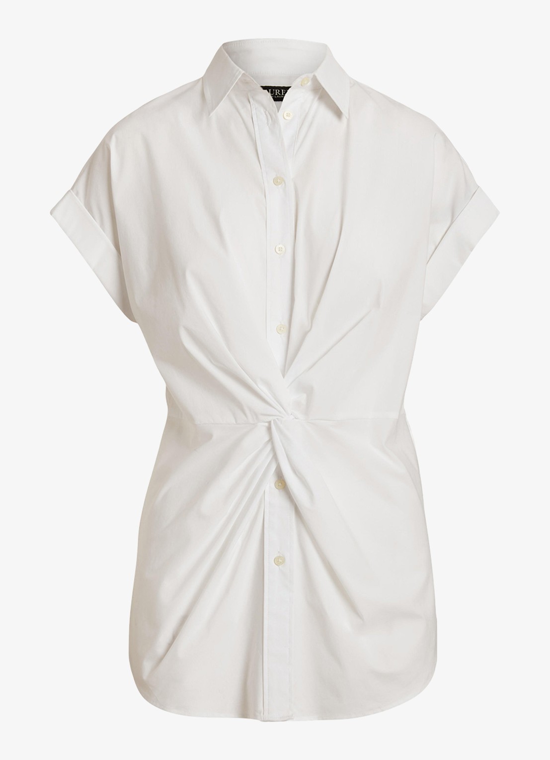 Ralph Lauren Blouse met geknoopt detail - voorkant 4 wit