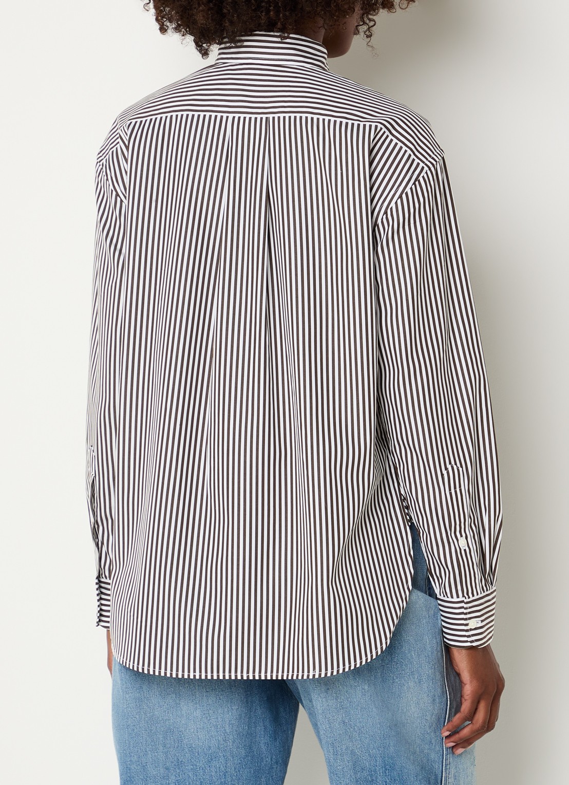 Ralph Lauren Blouse met logo en streepprint - achterkant 4 bronsgroen