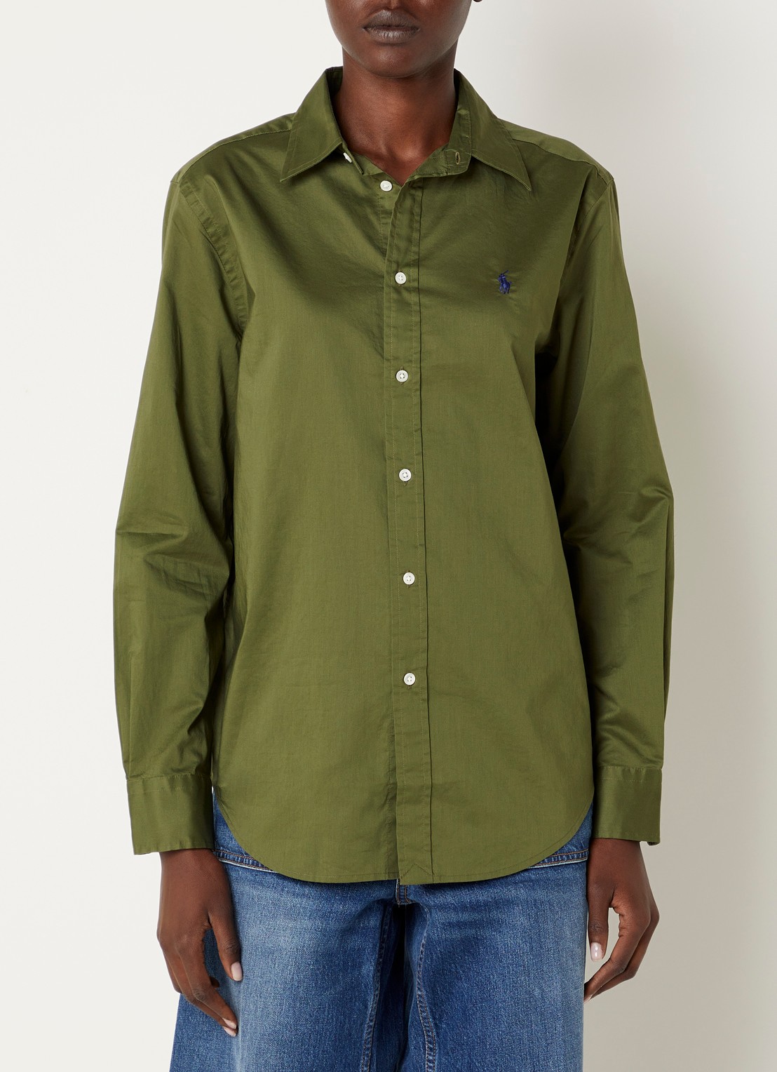 Ralph Lauren Blouse met logo - detail 3 mosgroen