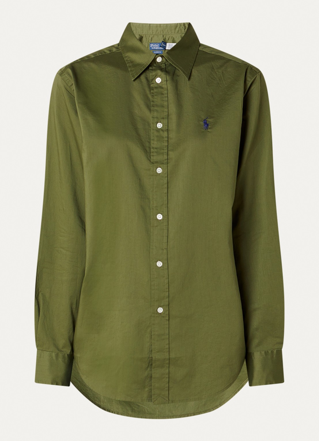 Ralph Lauren Blouse met logo - voorkant mosgroen