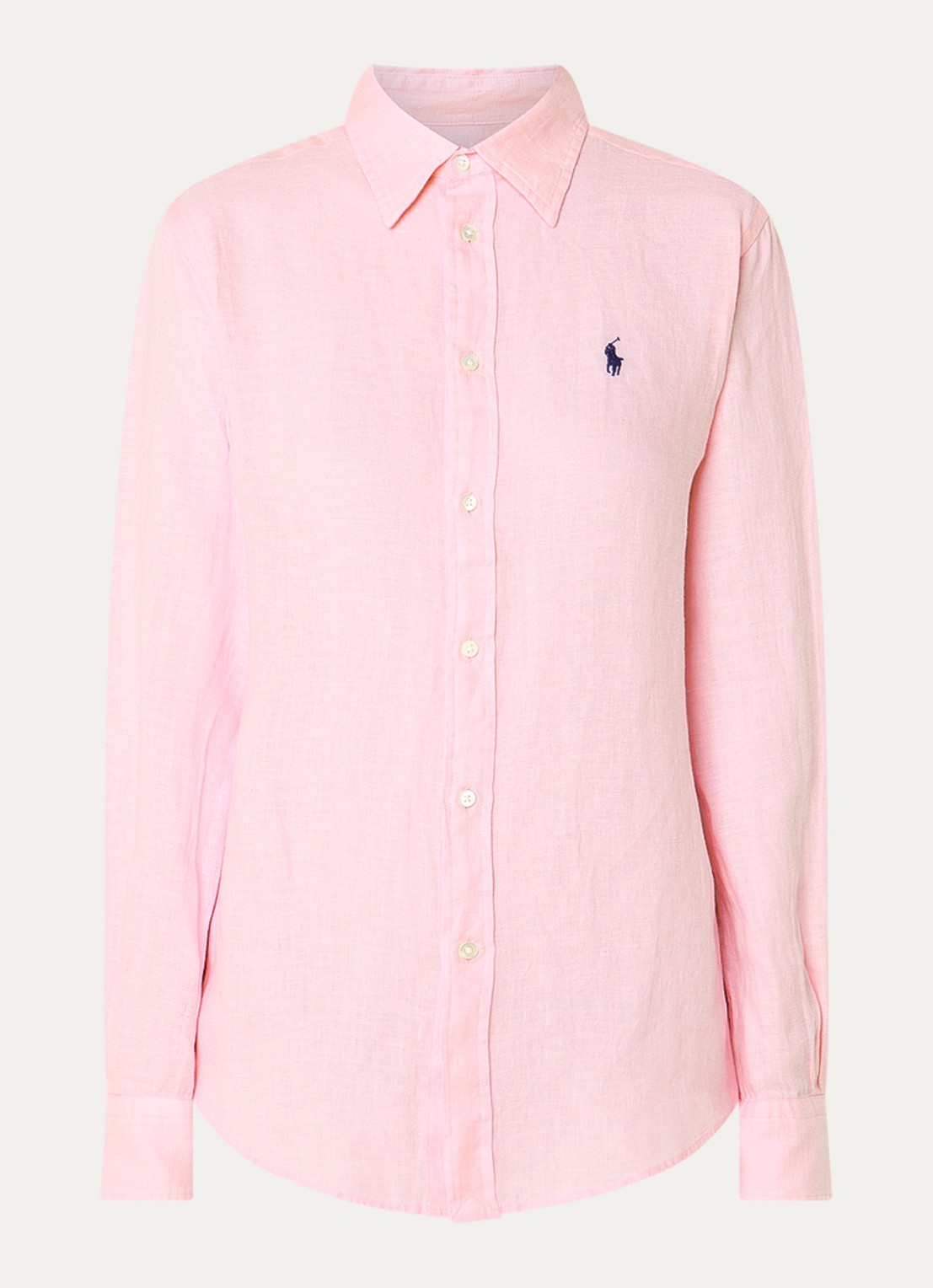Ralph Lauren Blouse met logoborduring - voorkant lichtroze