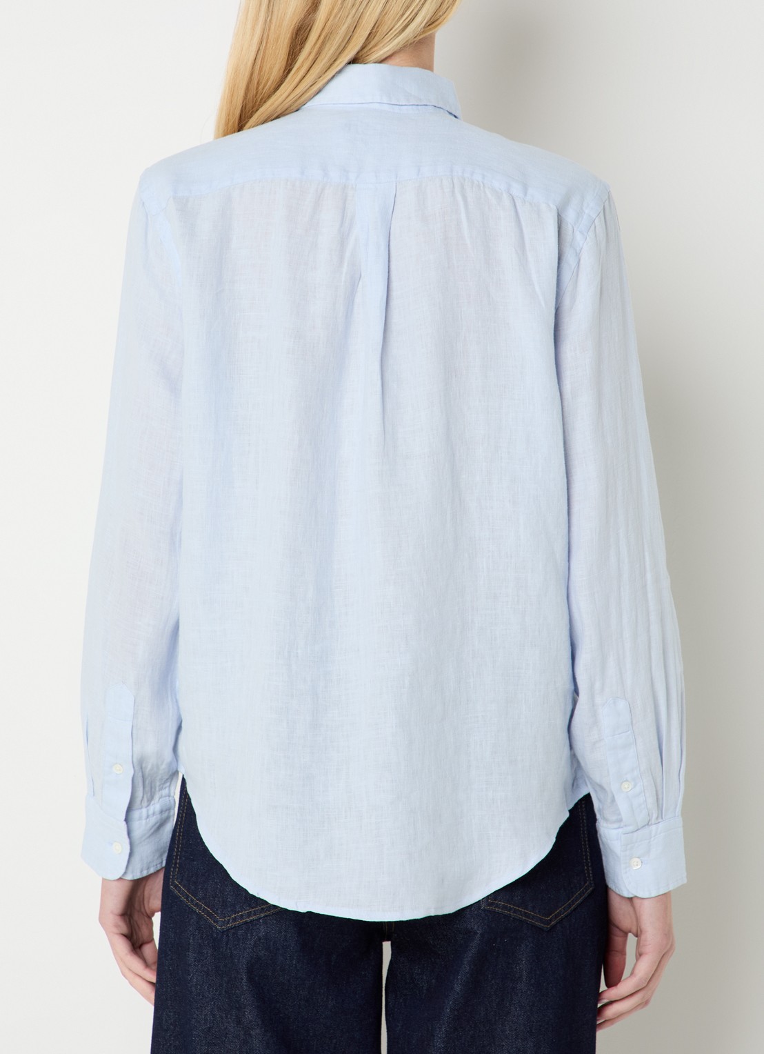 Ralph Lauren Blouse met logoborduring - achterkant 2 blauwgrijs