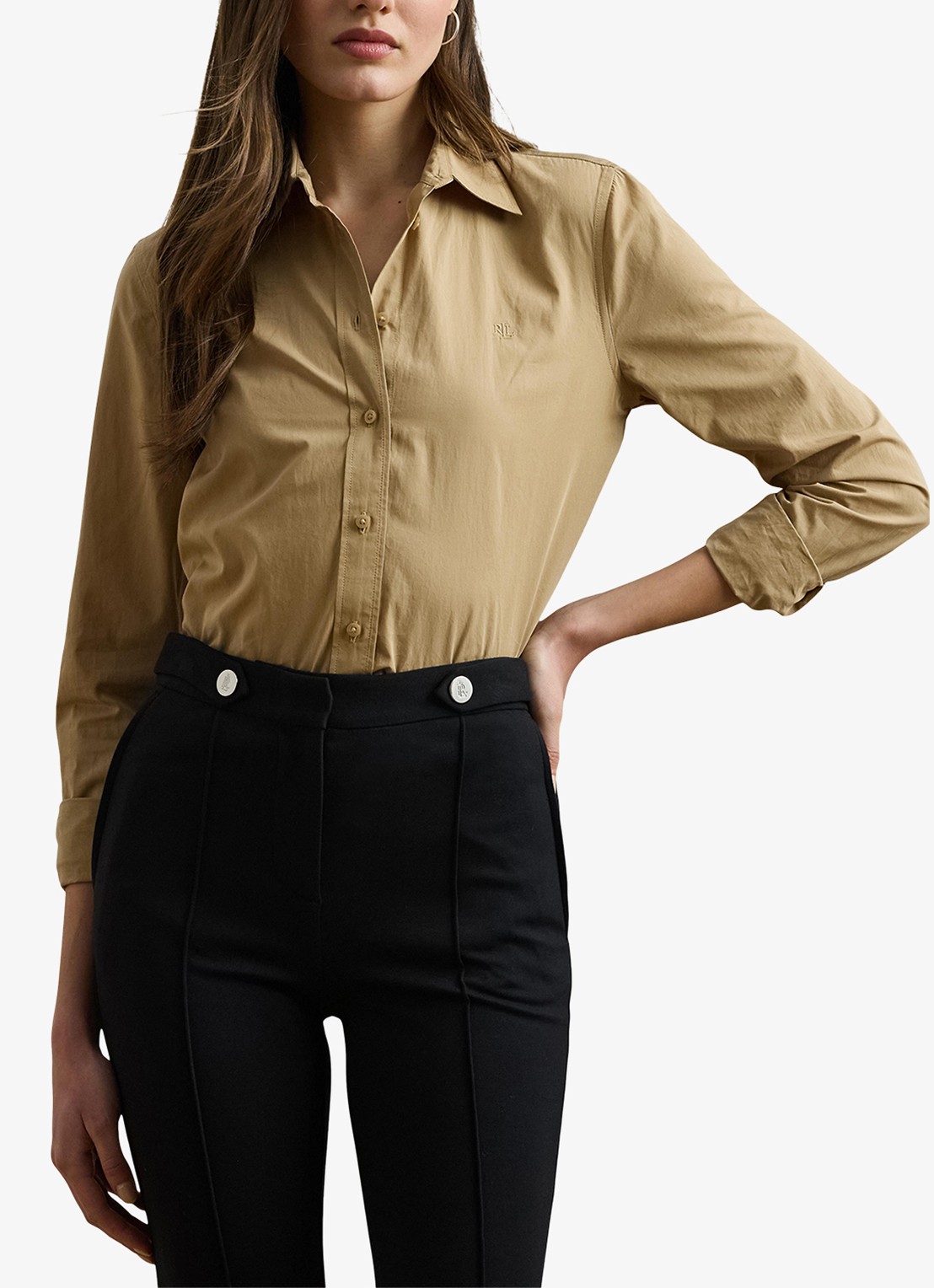 Ralph Lauren Blouse met logoborduring - detail 4 birch tan / beige