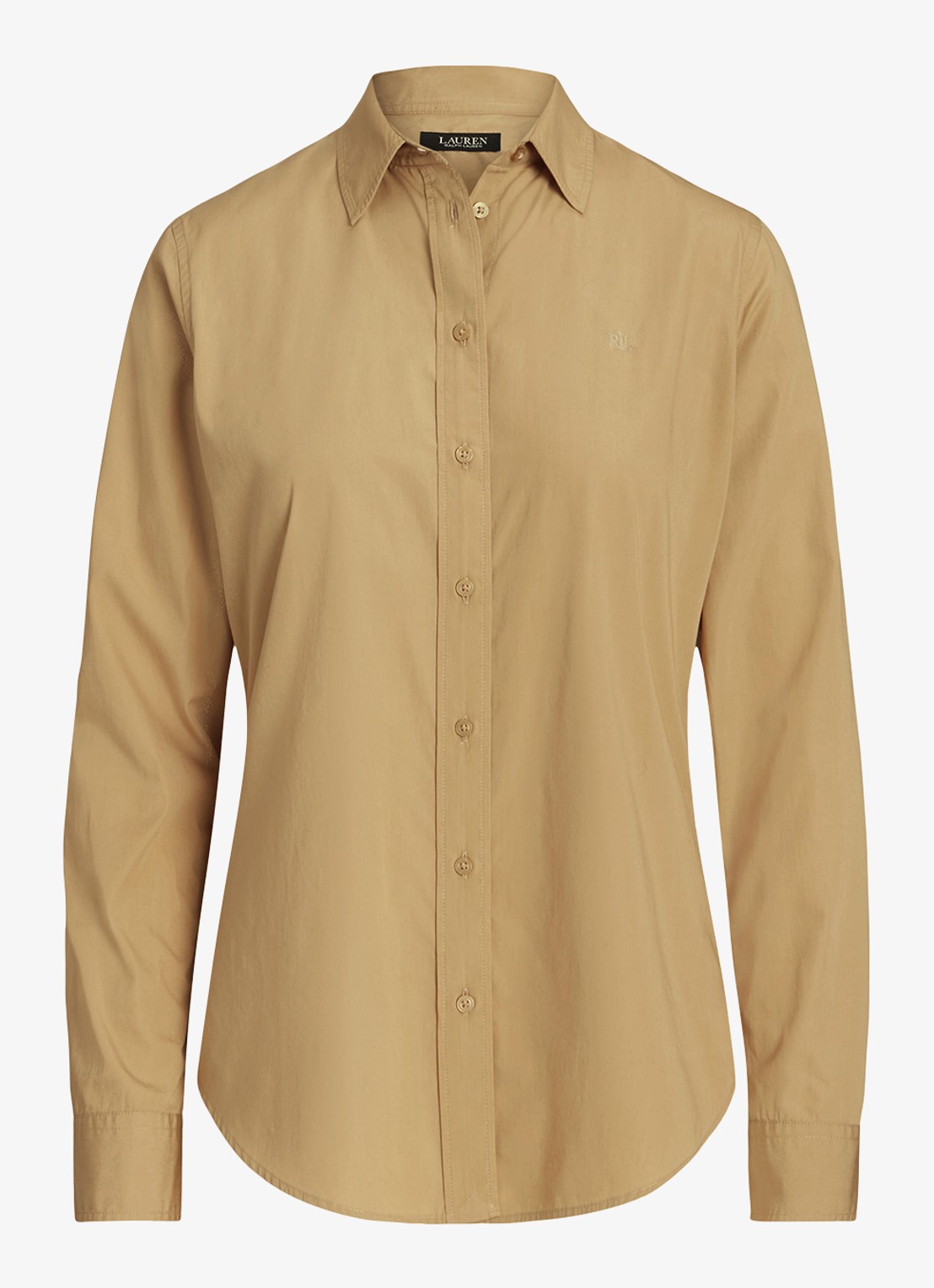 Ralph Lauren Blouse met logoborduring - voorkant birch tan / beige