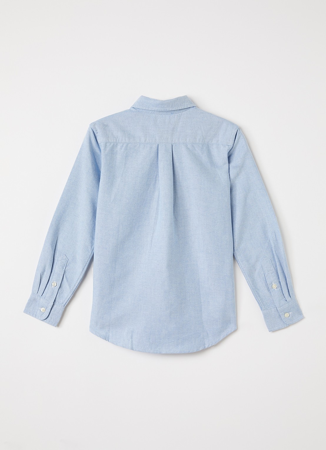 Ralph Lauren Blouse met logoborduring - voorkant 3 blauwgrijs