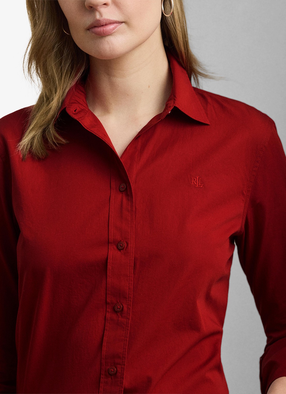 Ralph Lauren Blouse met logoborduring - detail 4 madison red / rood