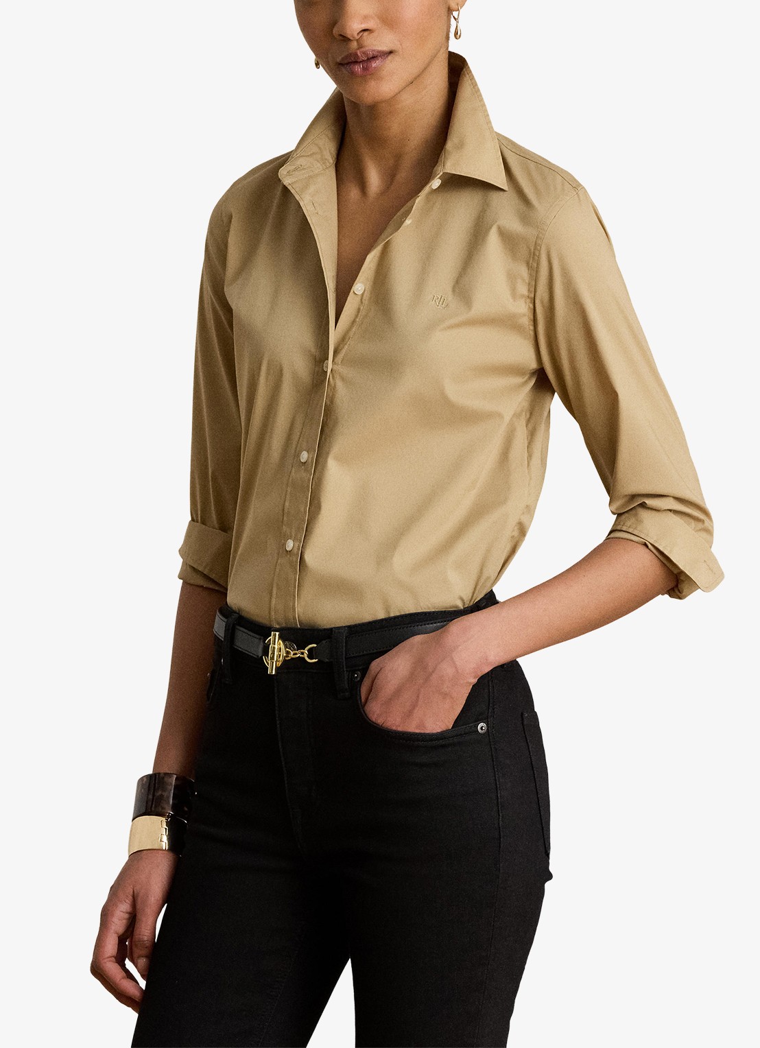 Ralph Lauren Blouse met logoborduring - detail birch tan / beige