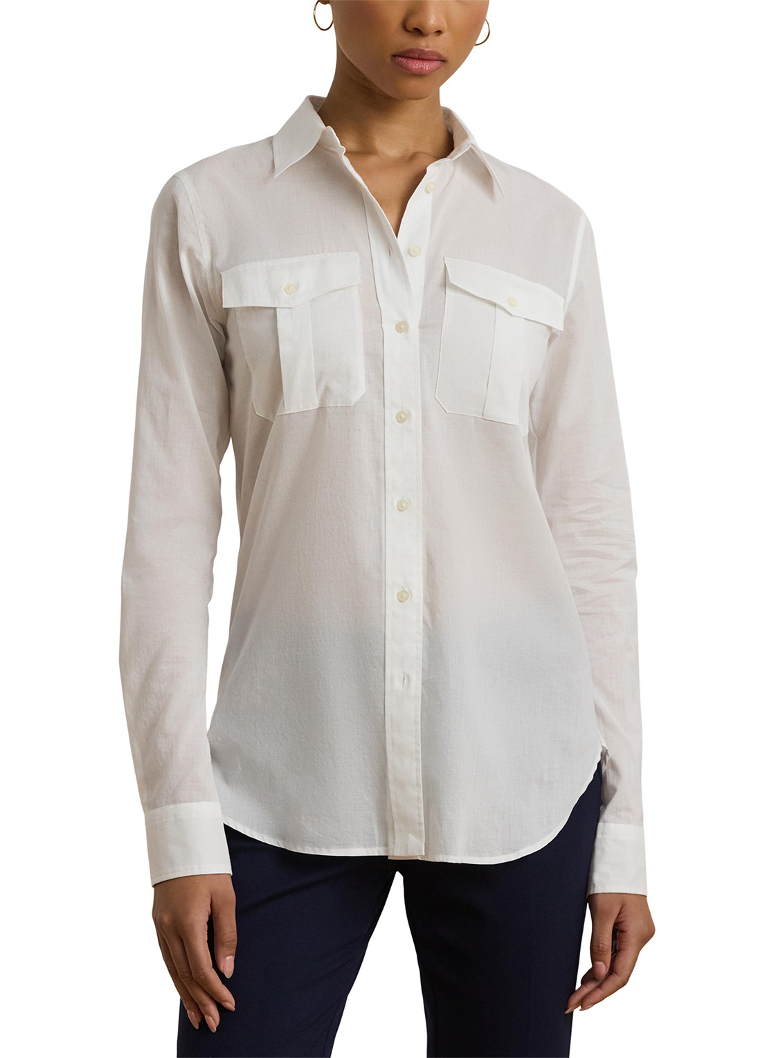 Ralph Lauren Blouse met opgestikte zakken - detail 6 wit