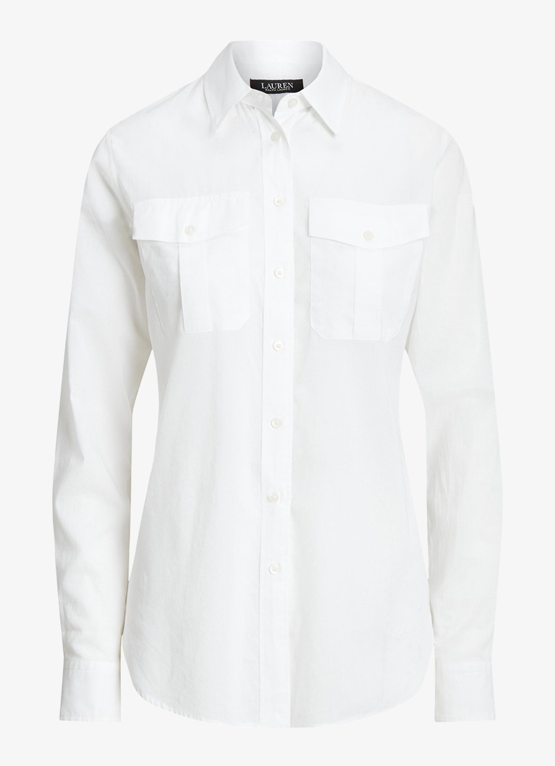 Ralph Lauren Blouse met opgestikte zakken - voorkant 3 wit