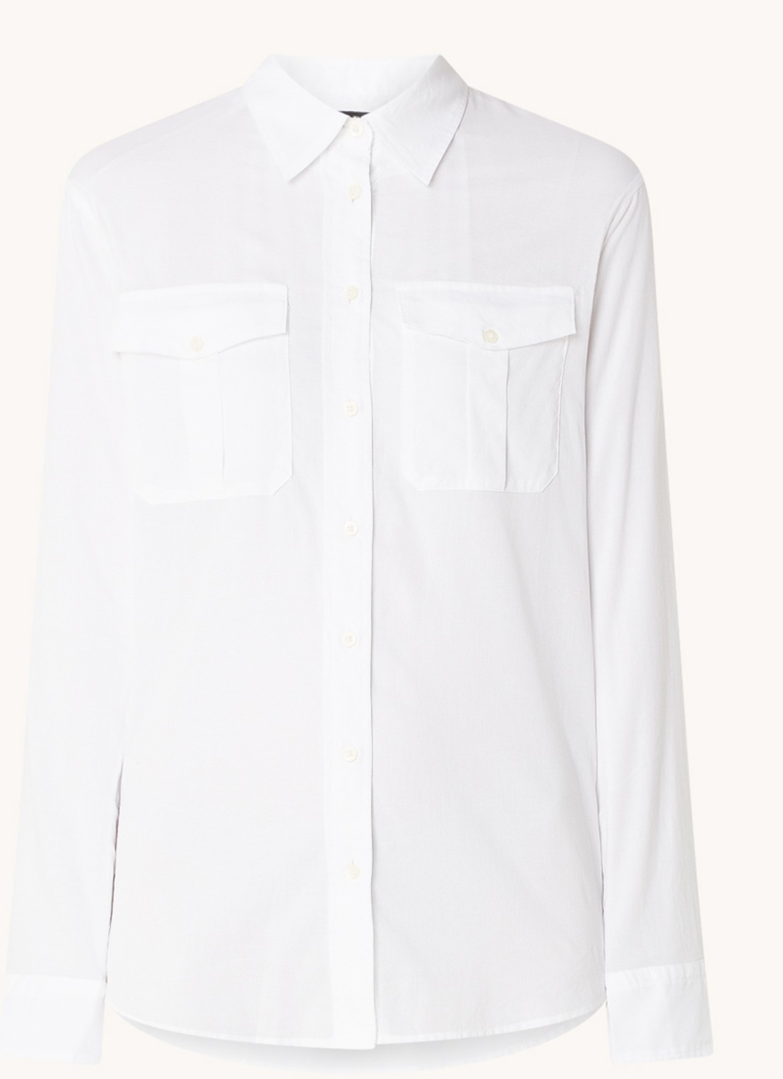 Ralph Lauren Blouse met opgestikte zakken - voorkant 5 wit