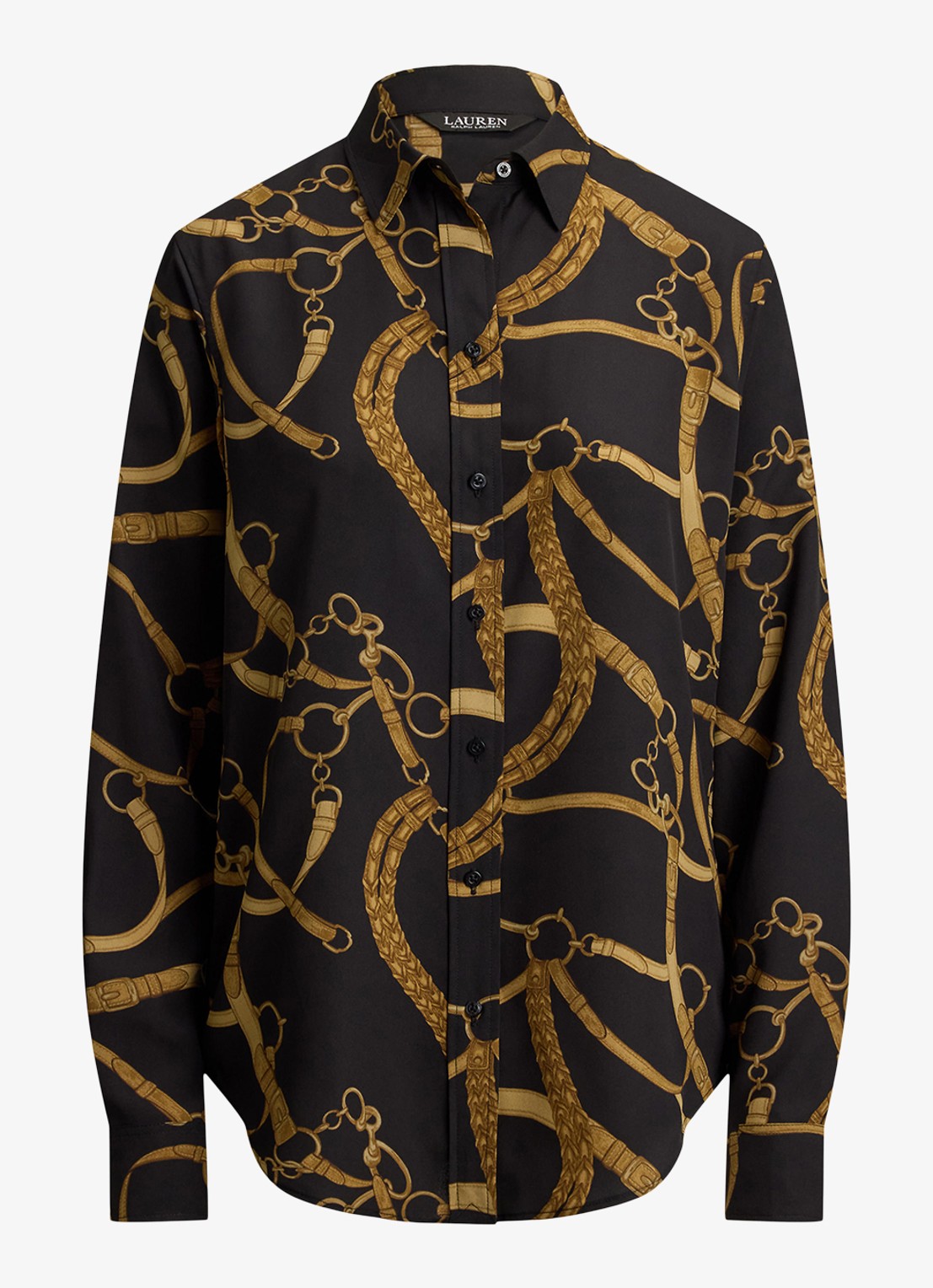 Ralph Lauren Blouse met print - voorkant black/tan / zwart