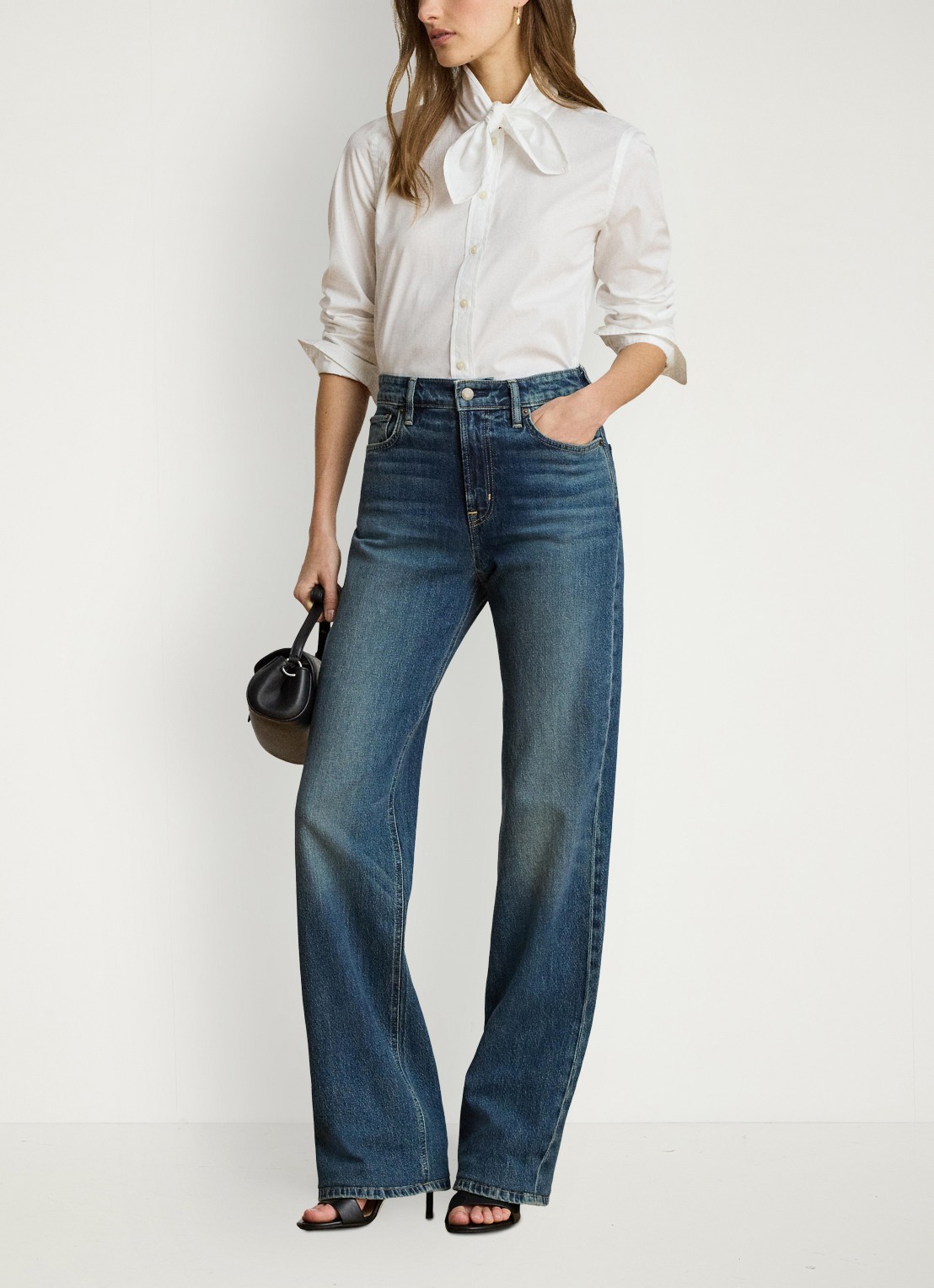 Ralph Lauren Blouse met sjaalkraag - voorkant 2 wit