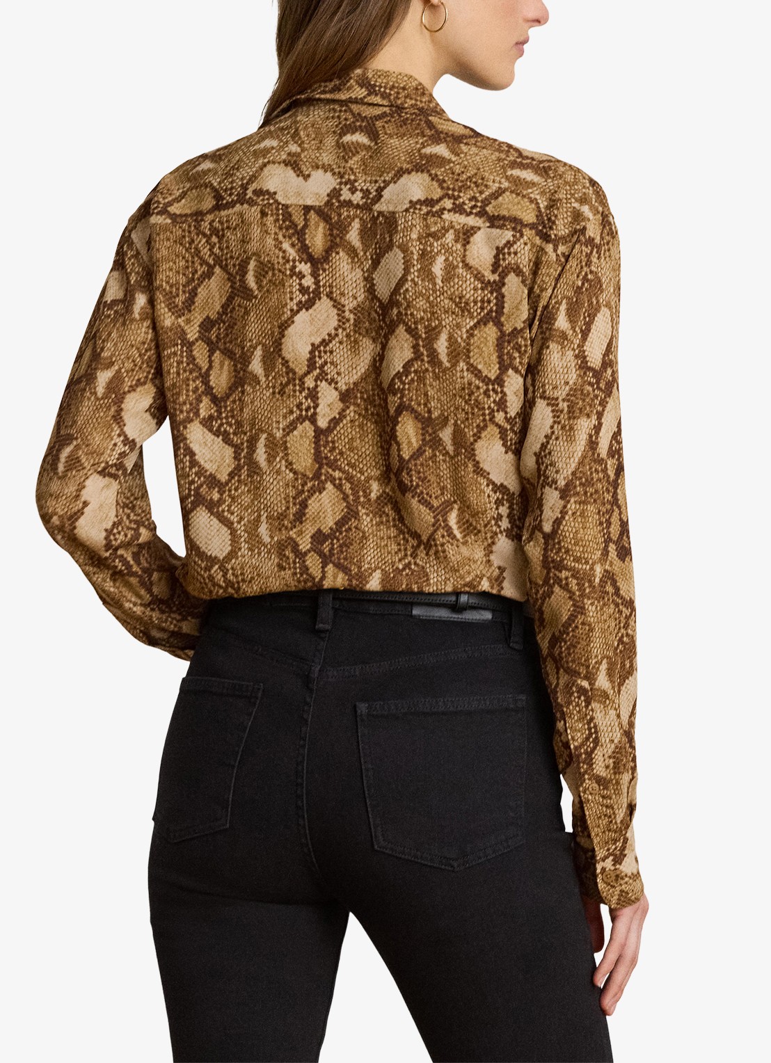 Ralph Lauren Blouse met slangenprint - achterkant 5 tan multi / beige
