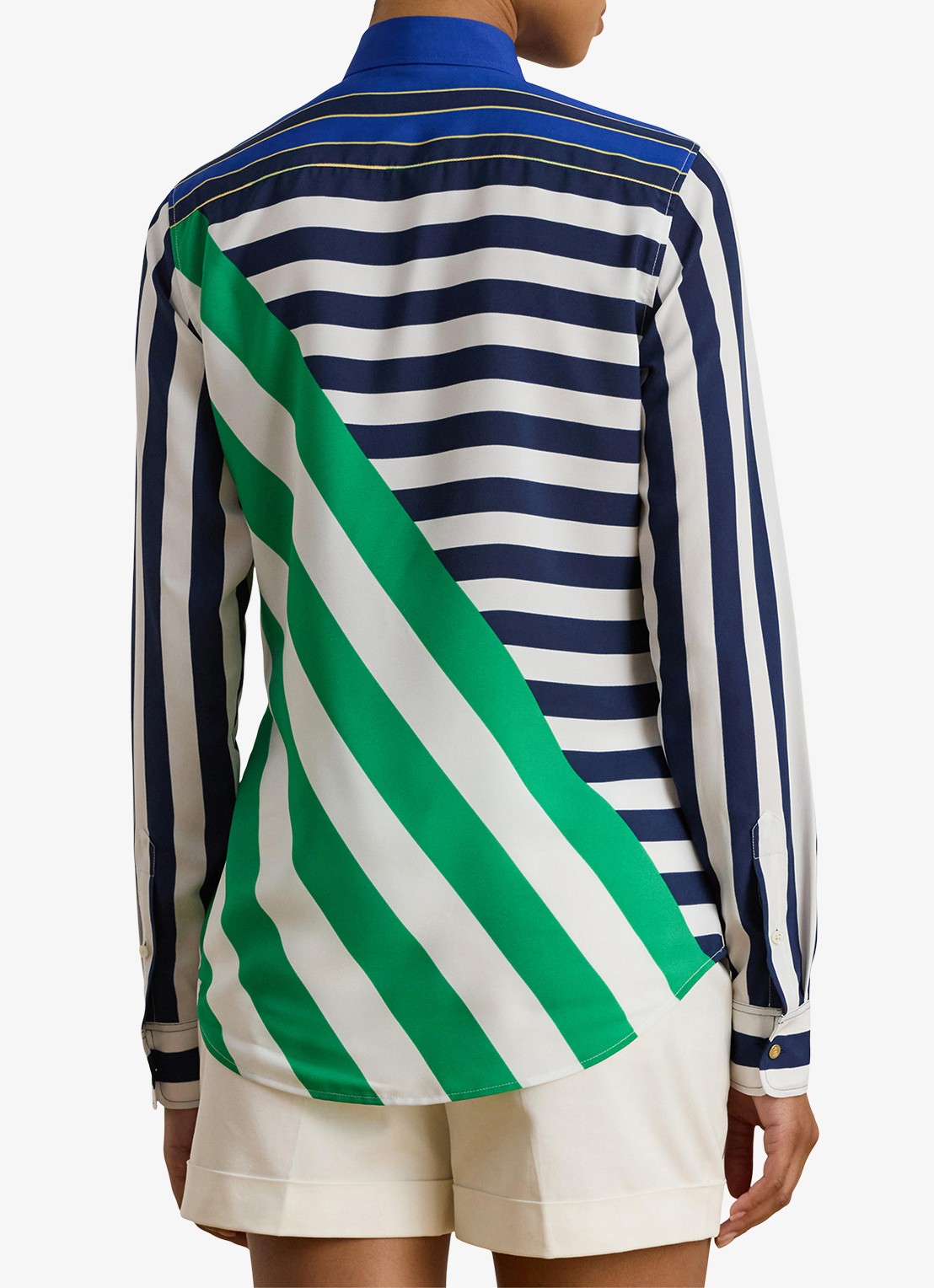 Ralph Lauren Blouse met streepprint - achterkant 3 navy / donkerblauw
