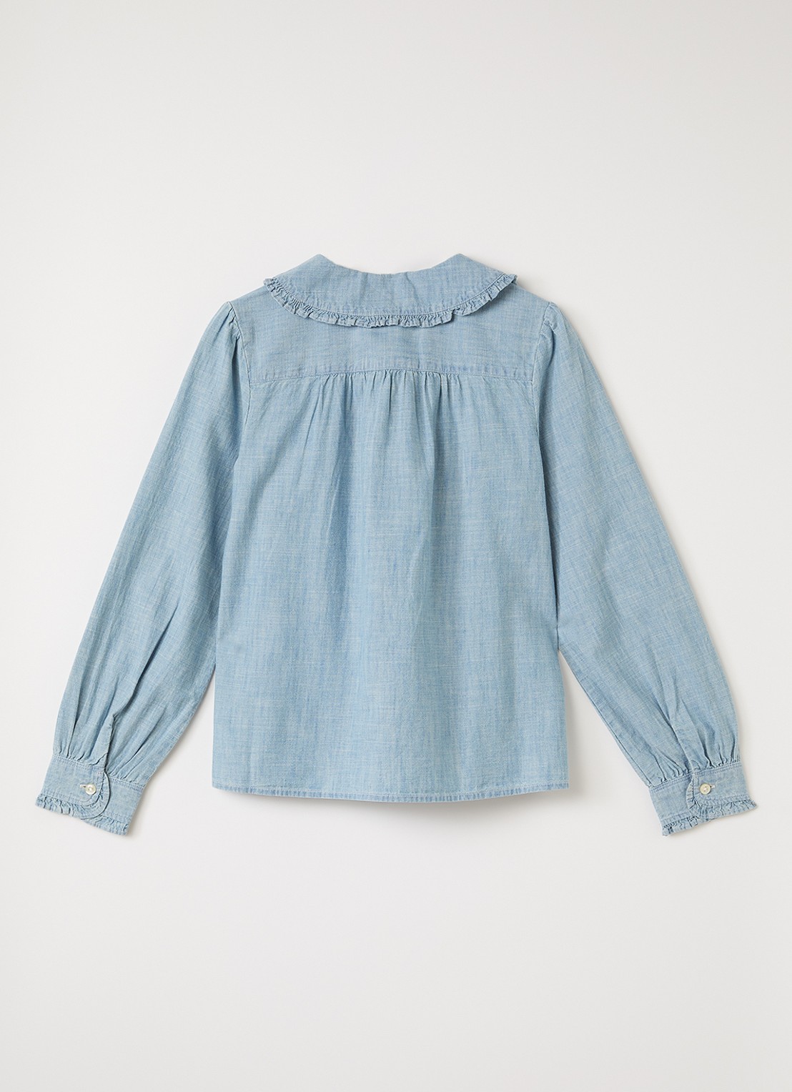 Ralph Lauren Blouse van chambray met logo - voorkant 3 indigo