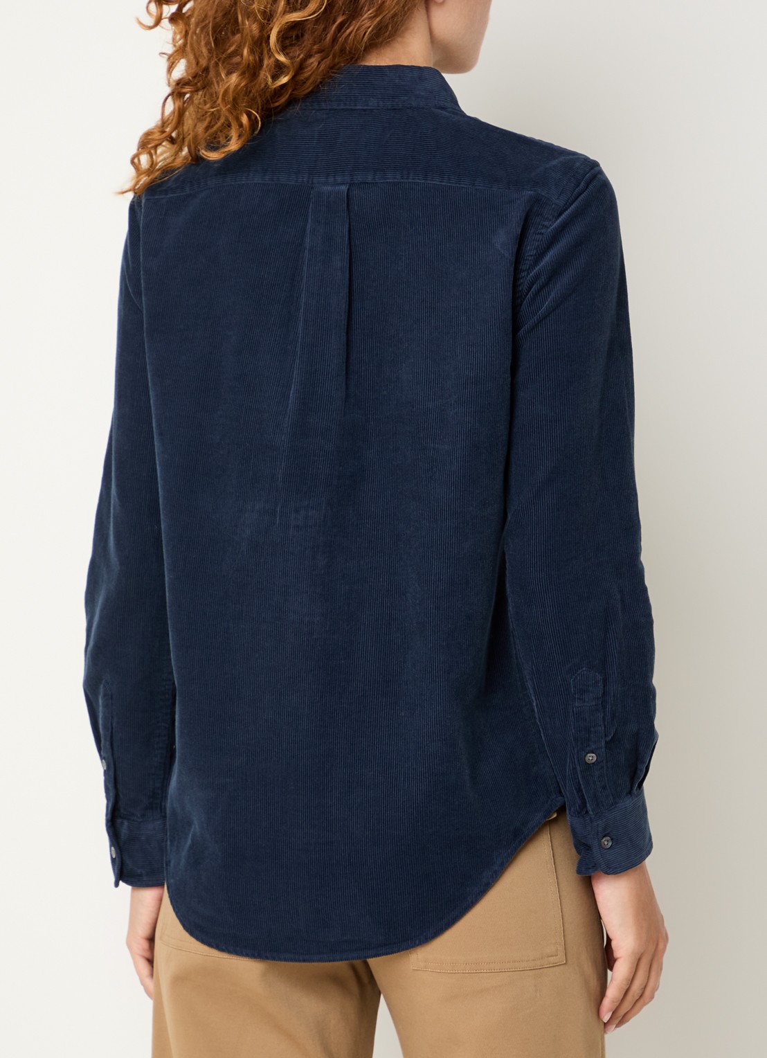 Ralph Lauren Blouse van corduroy met logoborduring - achterkant 4 donkerblauw