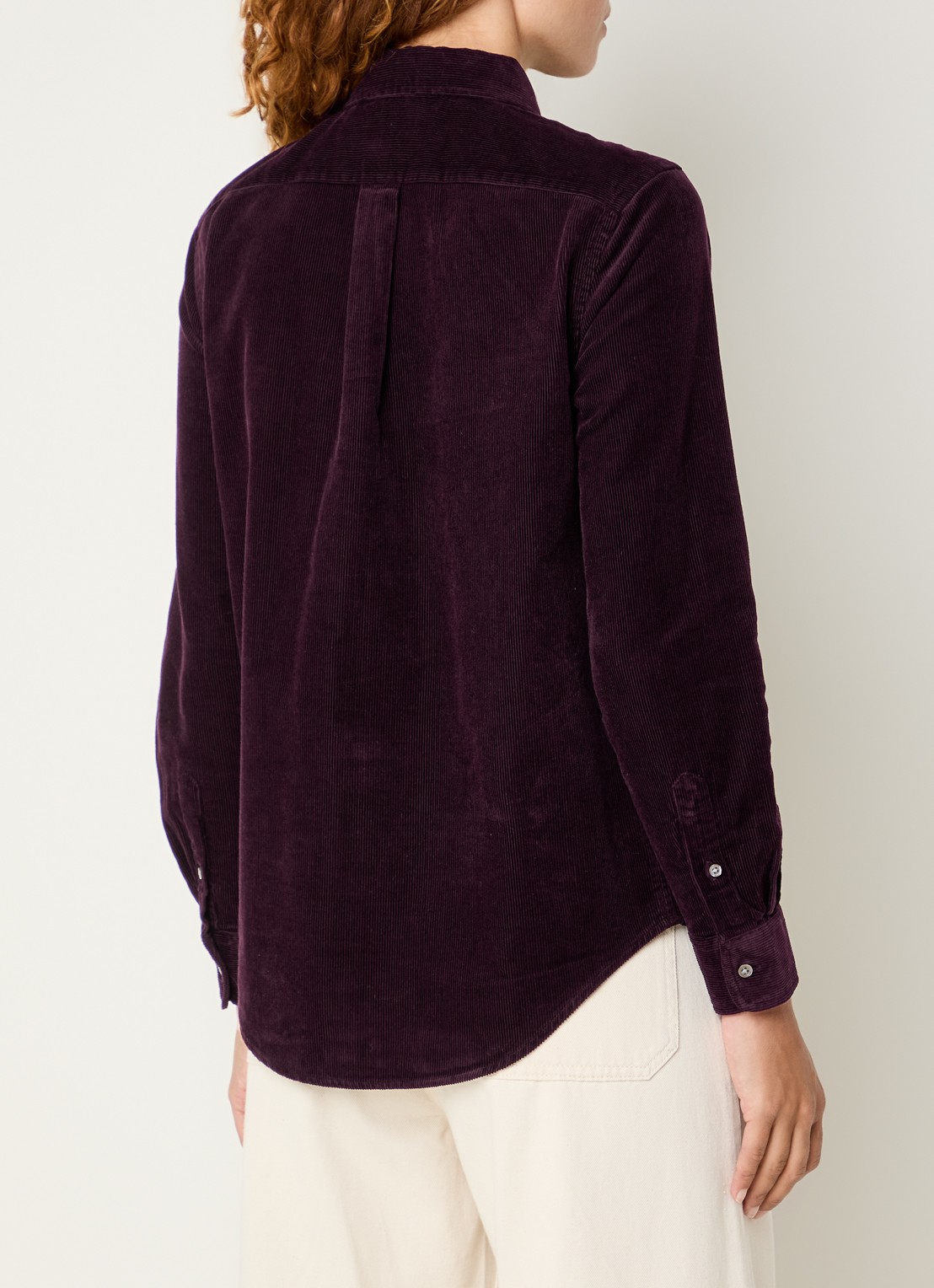 Ralph Lauren Blouse van corduroy - achterkant aubergine