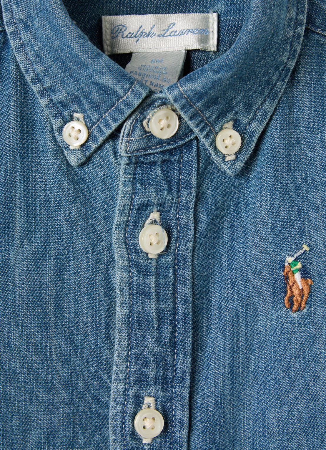 Ralph Lauren Blouse van denim - detail 3 indigo