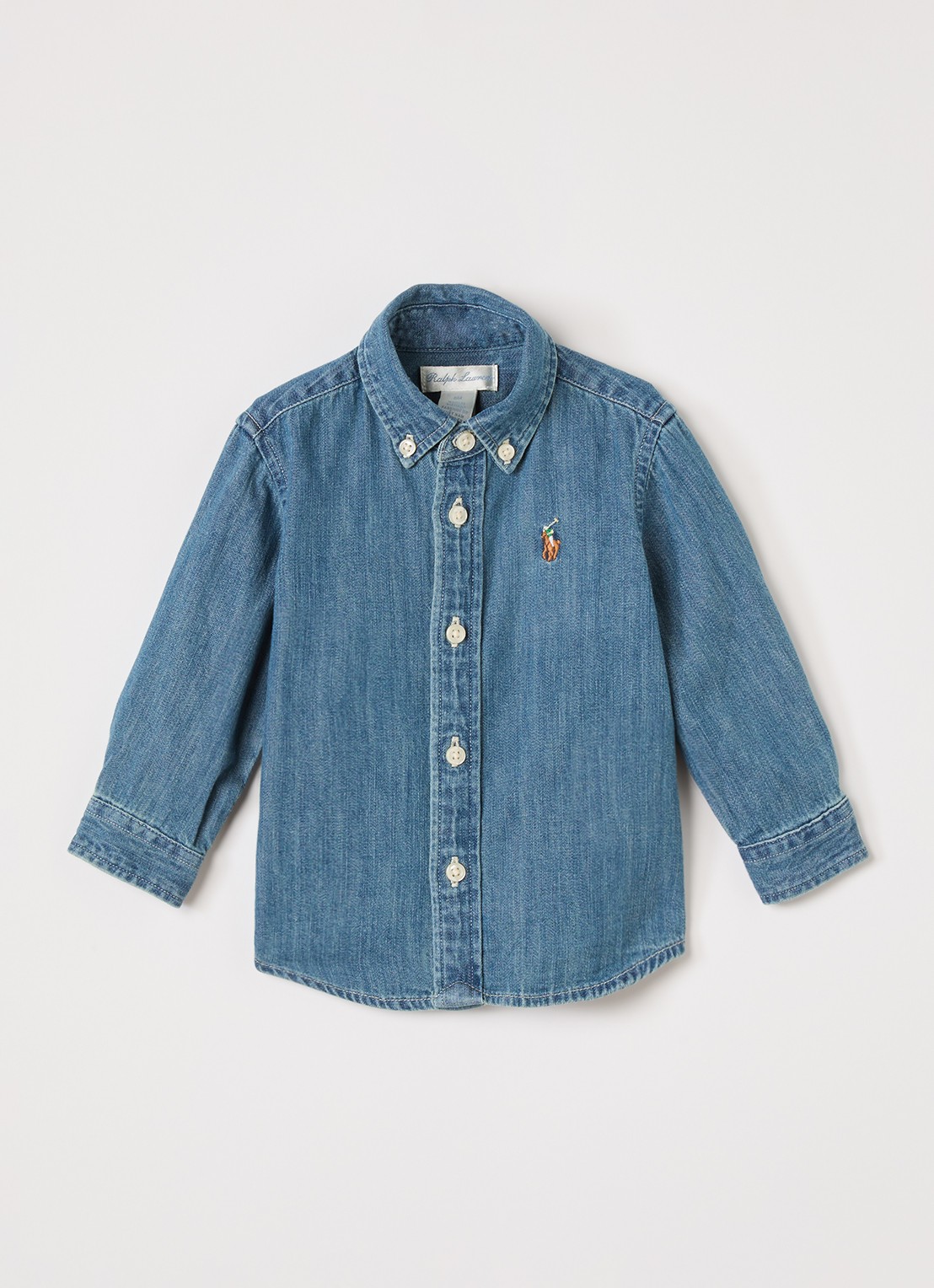 Ralph Lauren Blouse van denim - voorkant indigo