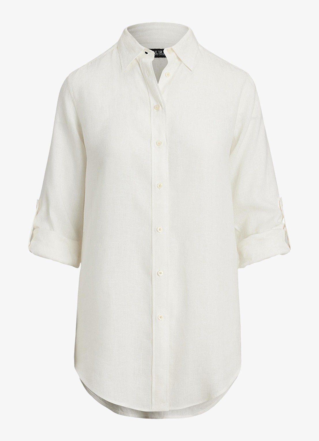 Ralph Lauren Blouse van linnen - voorkant white / wit