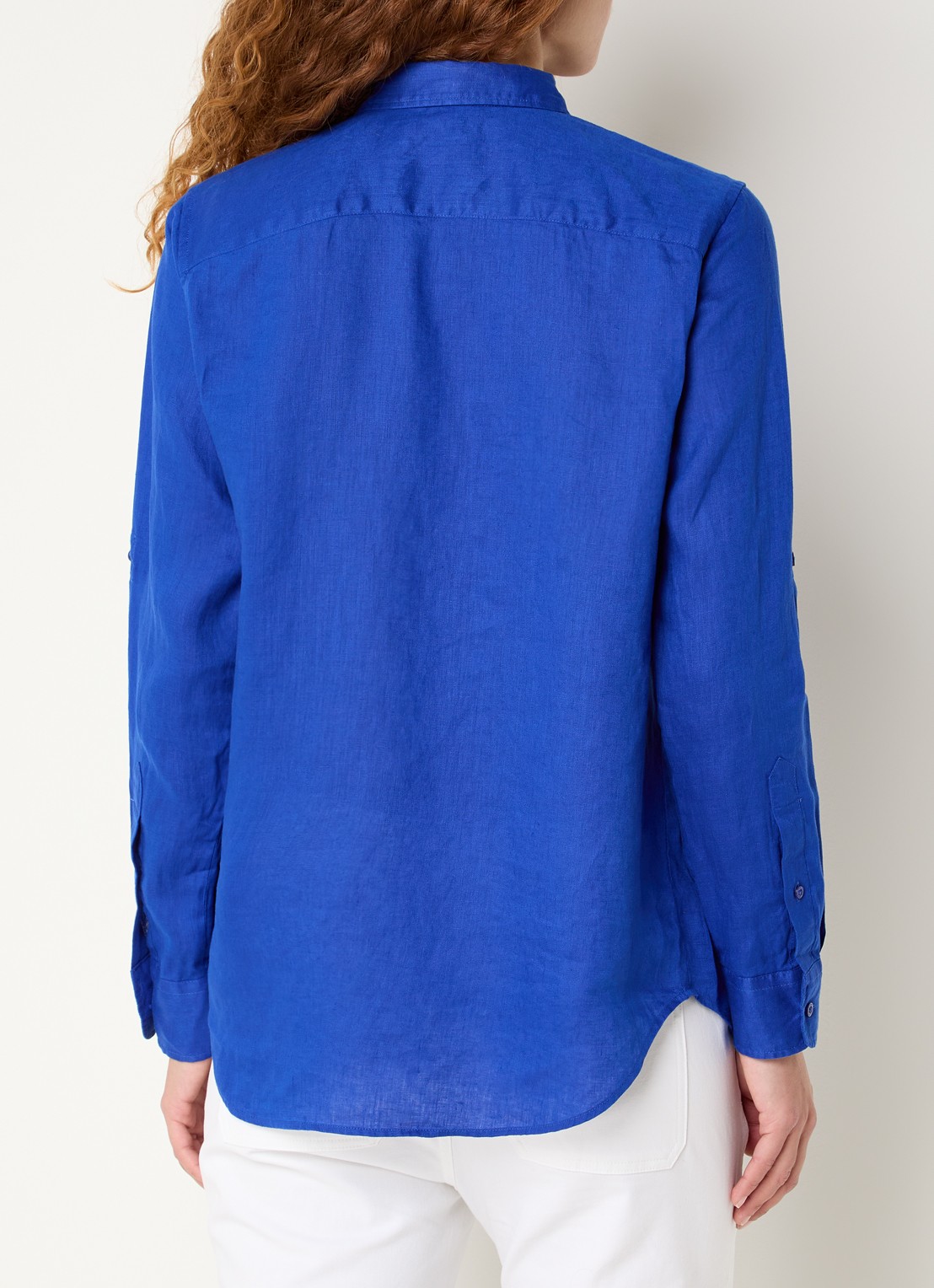 Ralph Lauren Blouse van linnen - achterkant 4 new sapphire / blauw