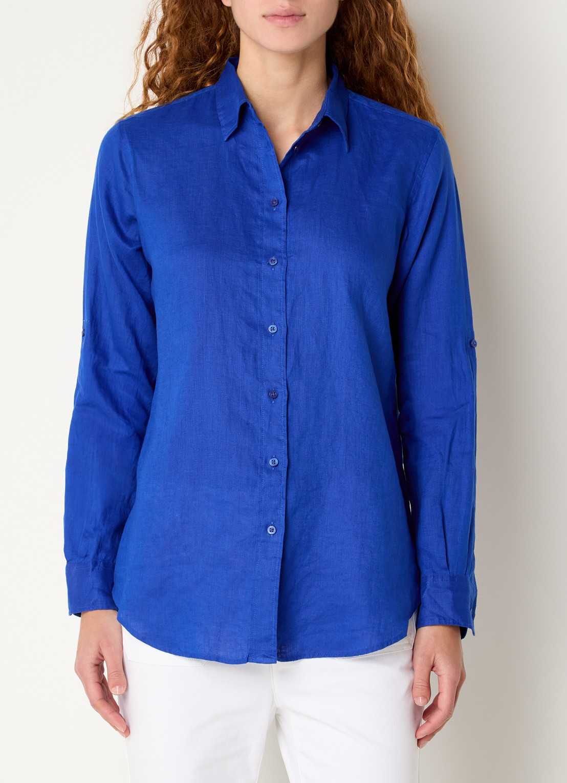 Ralph Lauren Blouse van linnen - detail 3 new sapphire / blauw