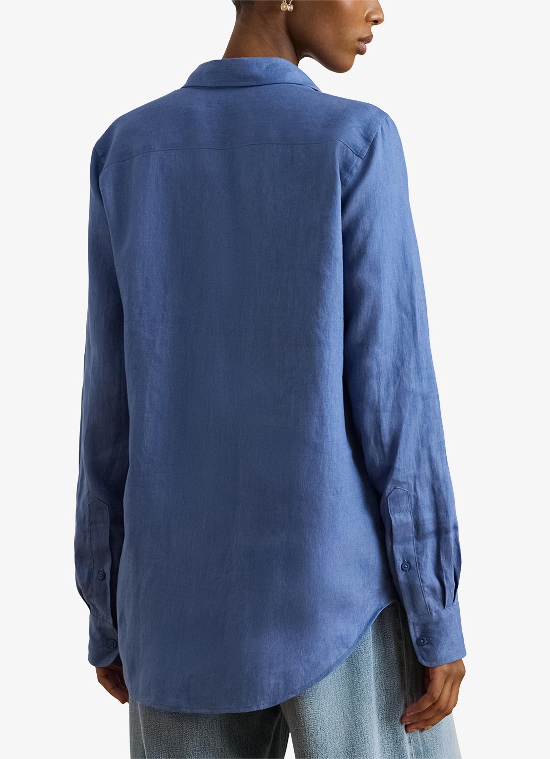 Ralph Lauren Blouse van linnen - achterkant carson blue / blauw