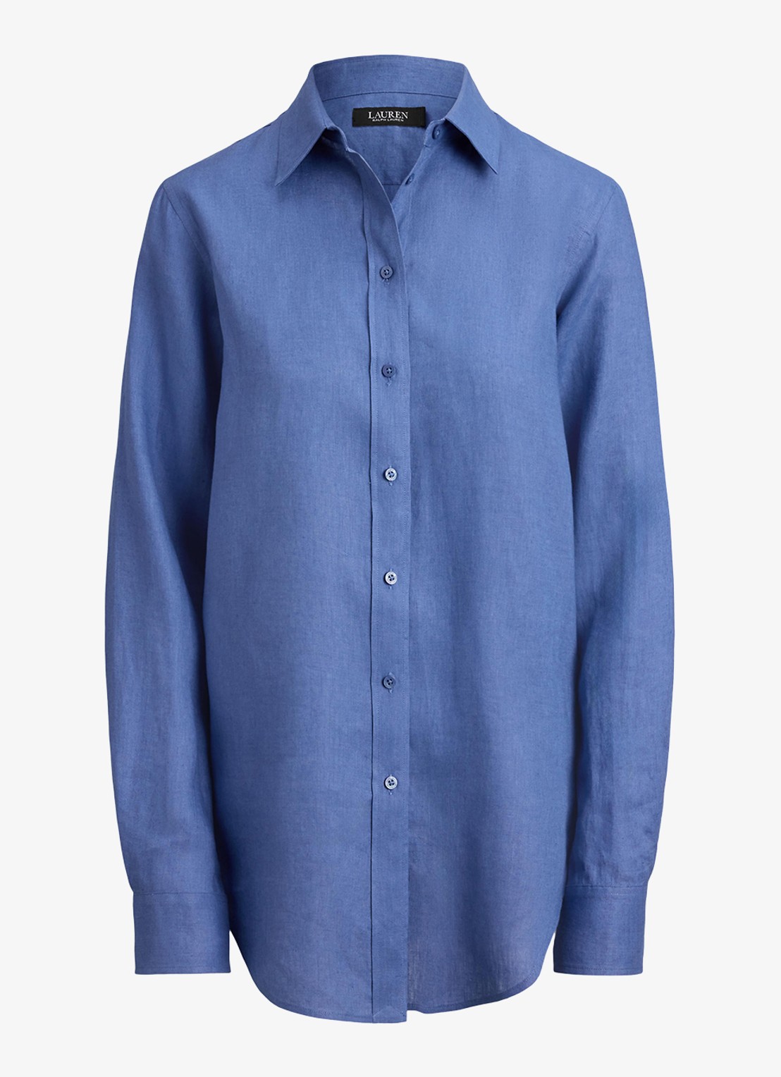 Ralph Lauren Blouse van linnen - voorkant 2 carson blue / blauw