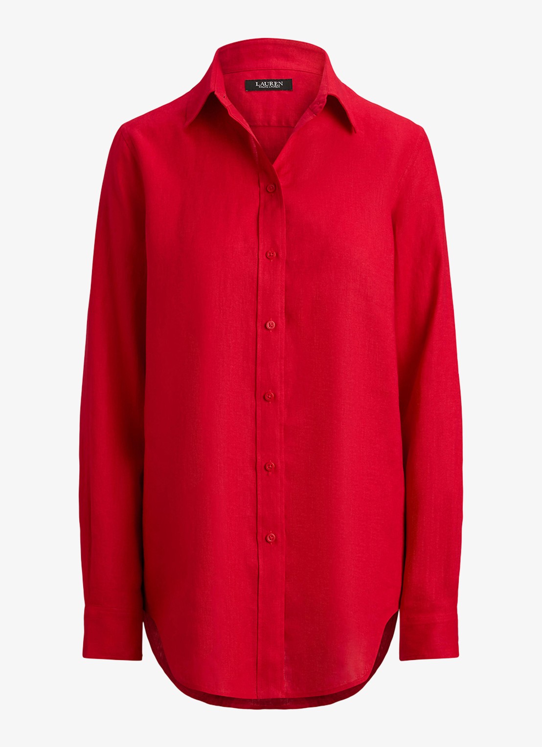 Ralph Lauren Blouse van linnen - voorkant cruise red / rood