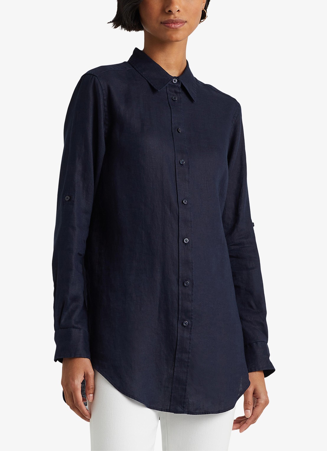 Ralph Lauren Blouse van linnen - detail 3 donkerblauw