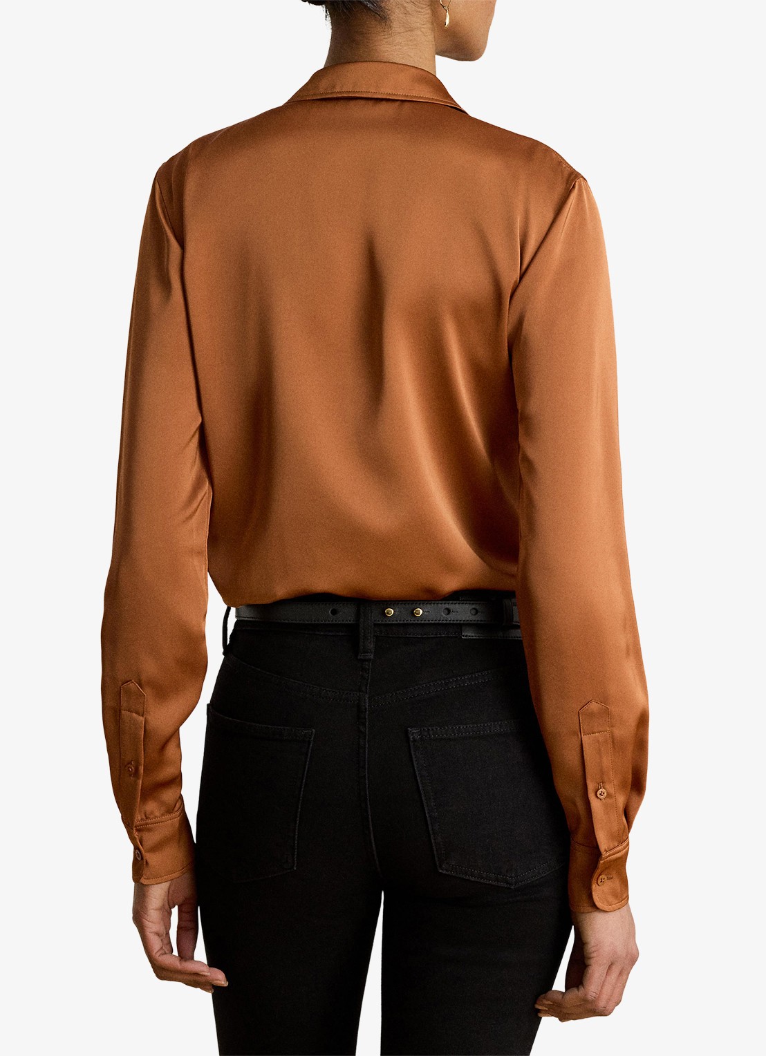 Ralph Lauren Blouse van satijn - achterkant 3 red terracotta / rood