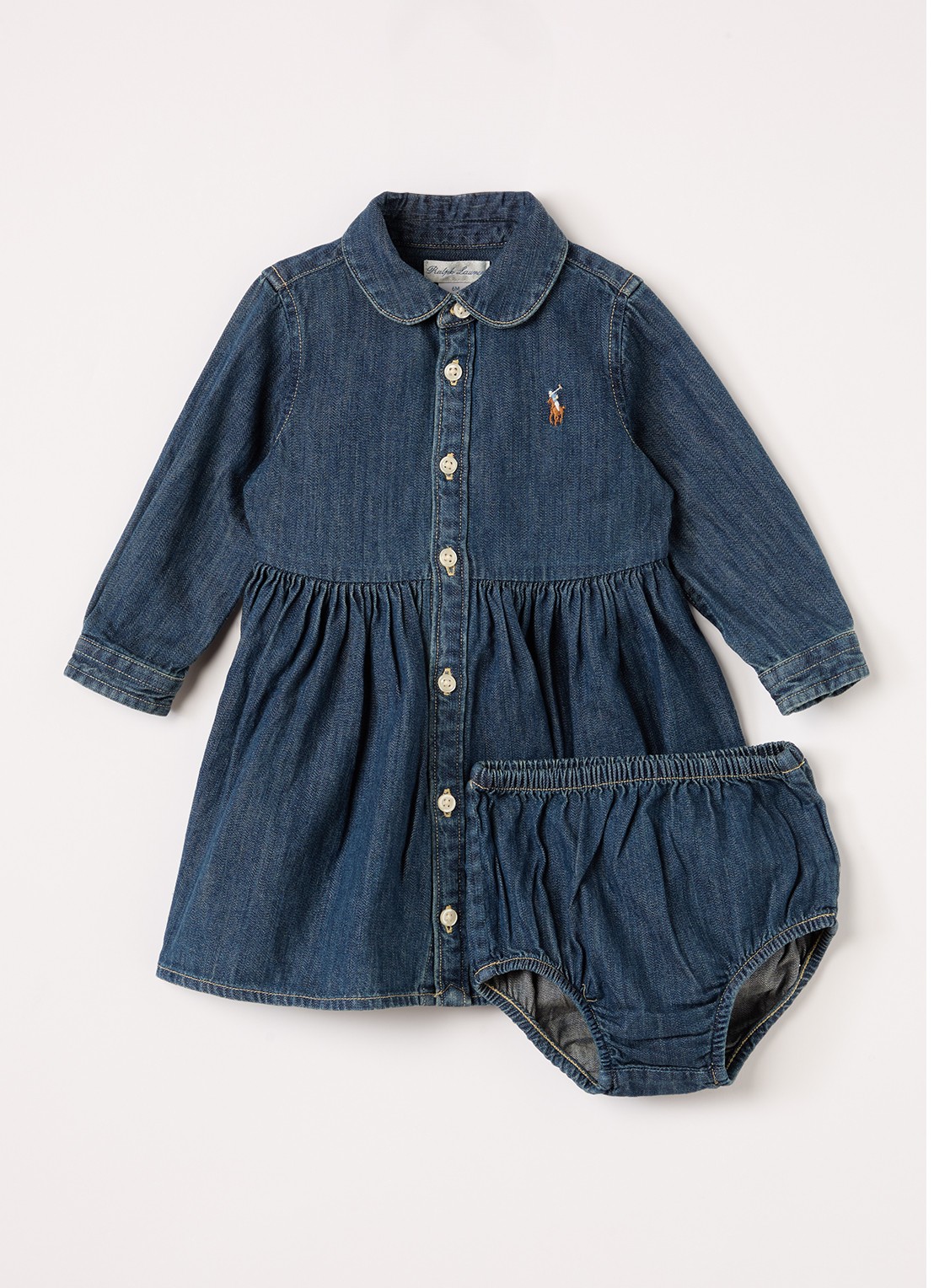 Ralph Lauren Blousejurk met bloomer - voorkant blauw
