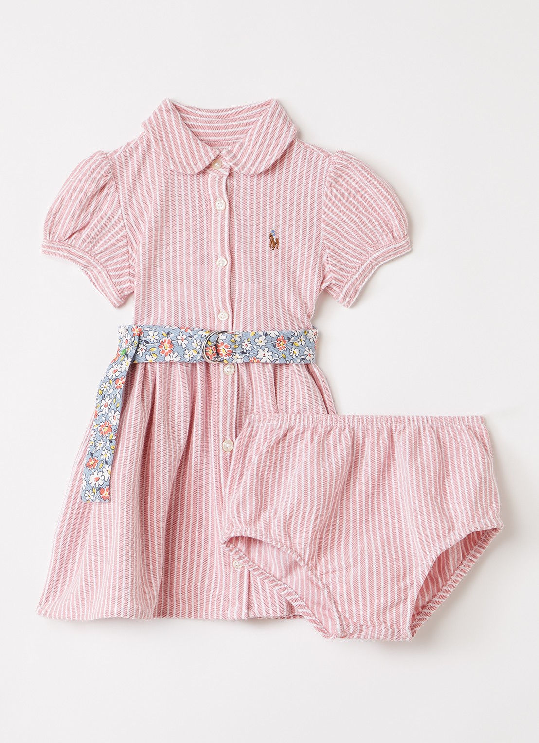 Ralph Lauren Blousejurk met bloomer - voorkant roze