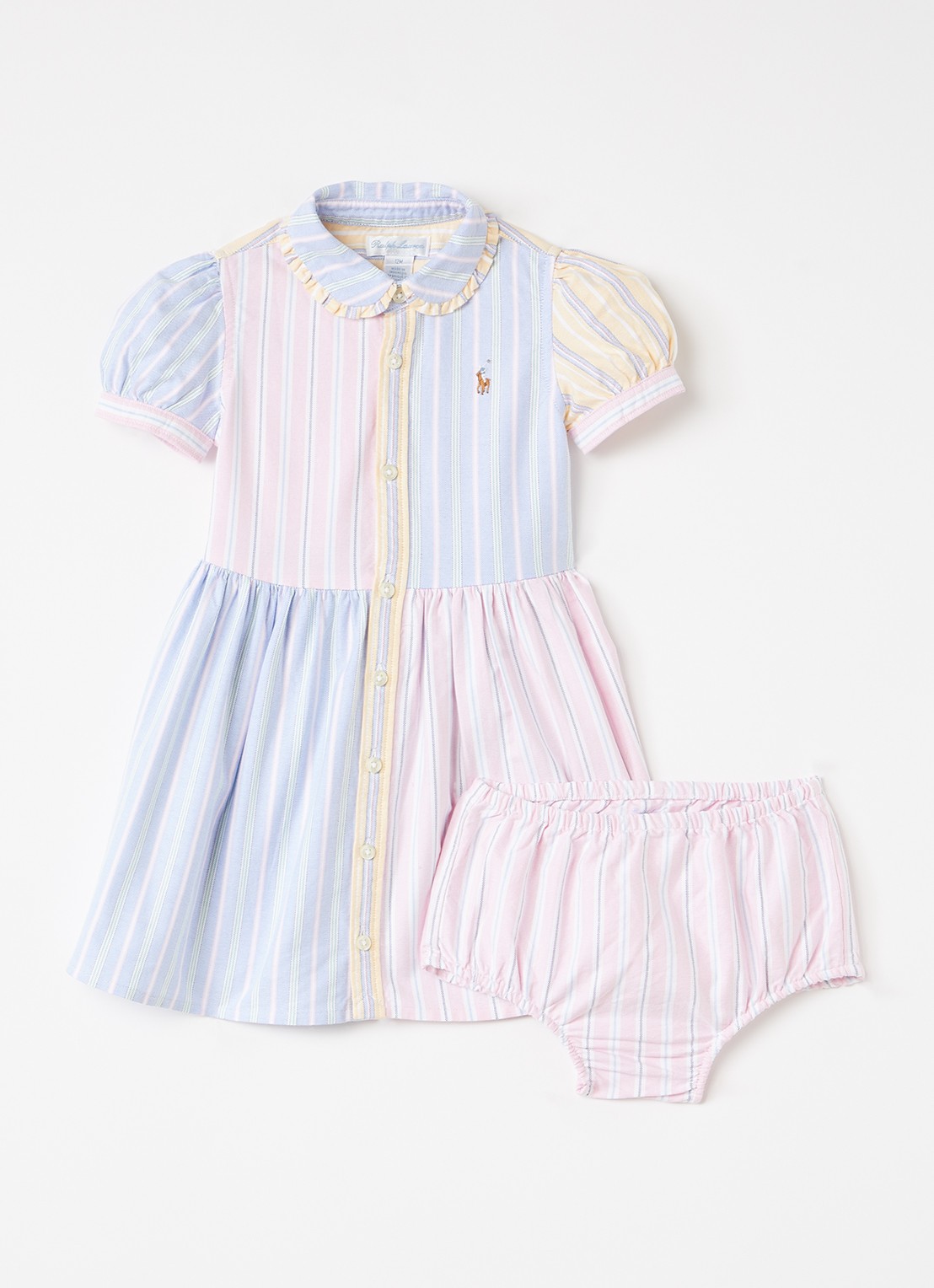 Ralph Lauren Blousejurk met bloomer - voorkant lichtroze