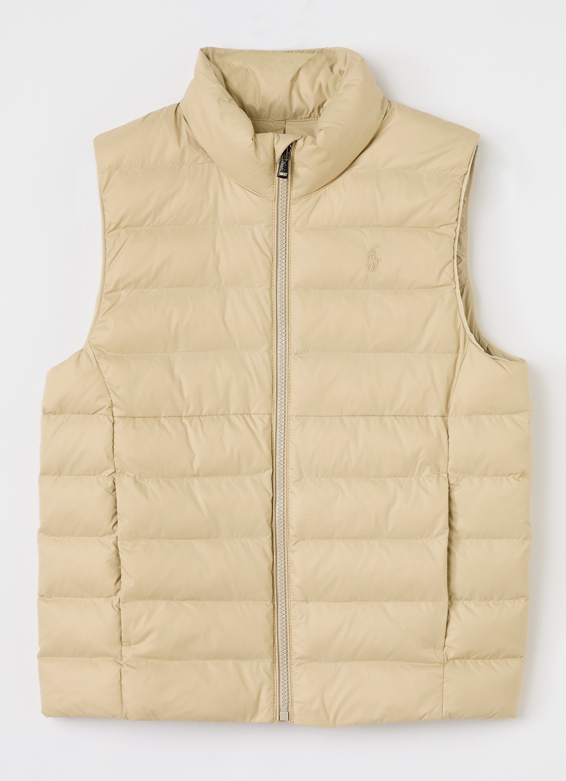 Ralph Lauren Bodywarmer met ritszakken - voorkant beige