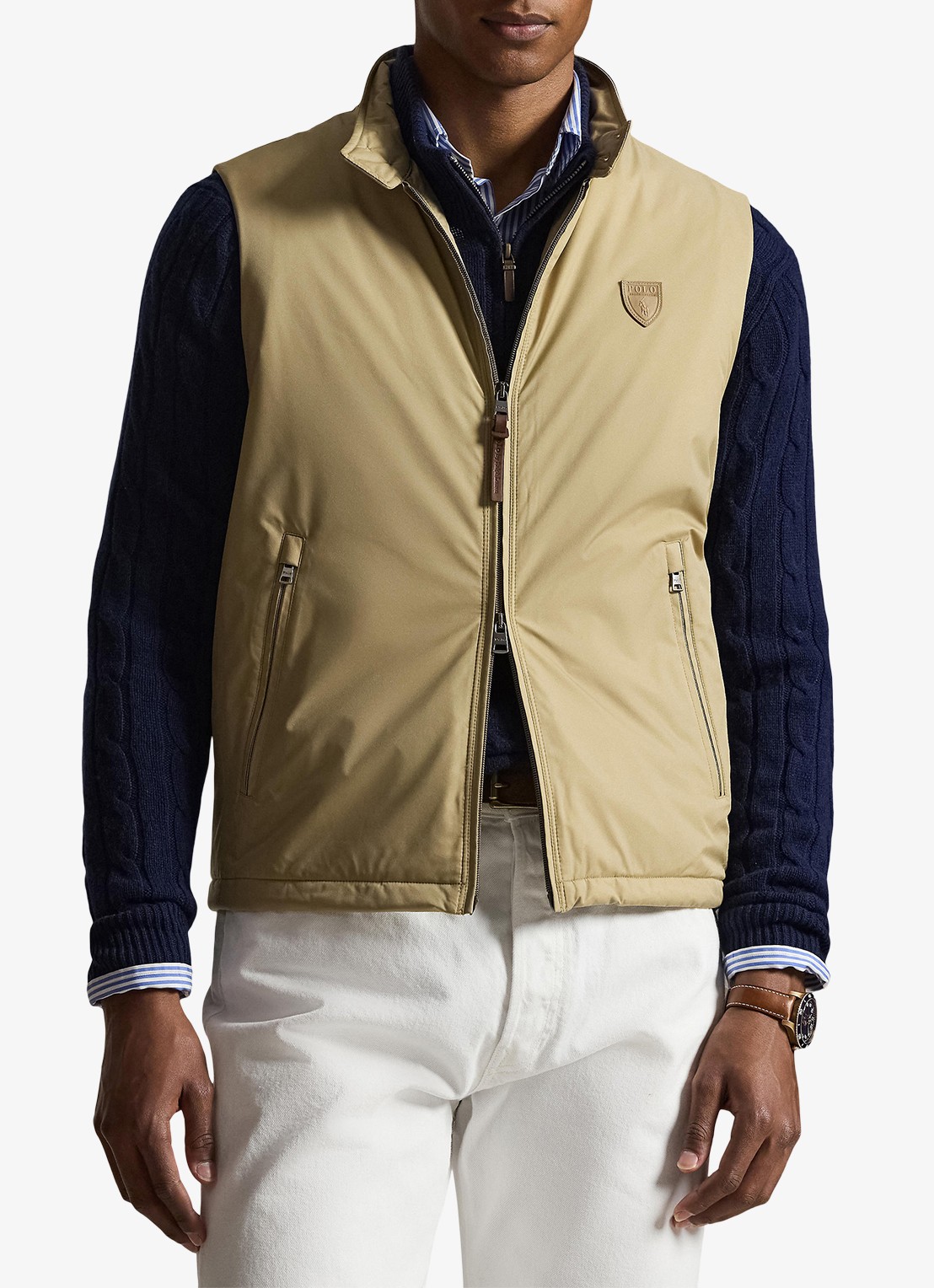 Ralph Lauren Bodywarmer met ritszakken - detail 4 rl khaki / khaki