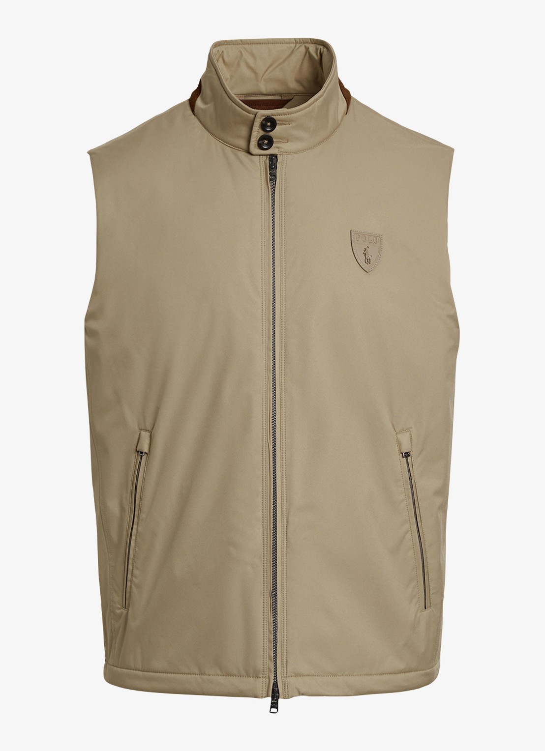 Ralph Lauren Bodywarmer met ritszakken - voorkant rl khaki / khaki