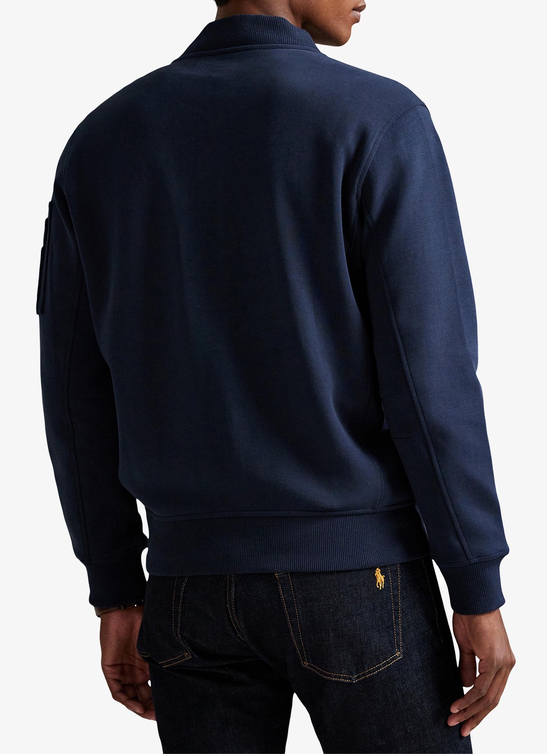 Ralph Lauren Bomberjack met klepzakken en logoborduring - achterkant aviator navy / donkerblauw