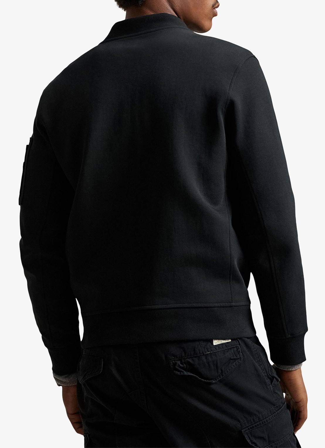 Ralph Lauren Bomberjack met klepzakken en logoborduring - achterkant polo black / zwart