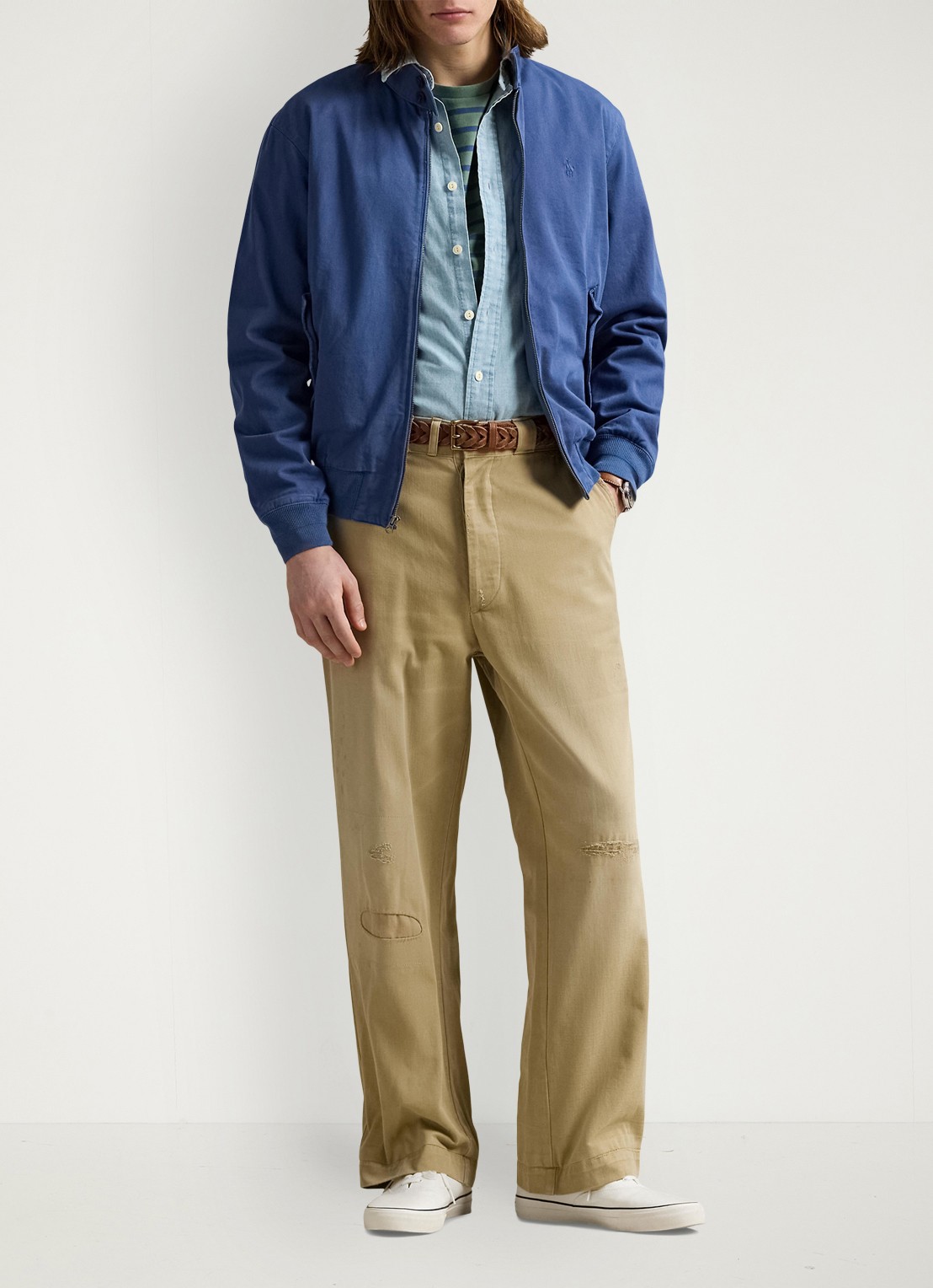 Ralph Lauren Bomberjack met logoborduring en klepzakken - voorkant 2 old royal