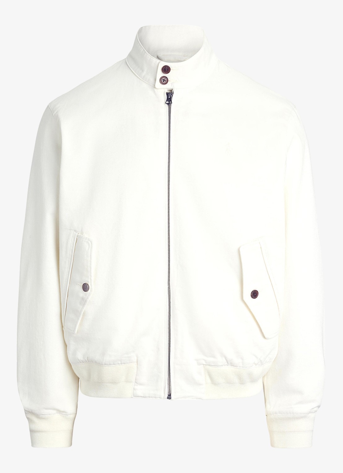 Ralph Lauren Bomberjack met logoborduring en klepzakken - voorkant 4 deckwash white / wit
