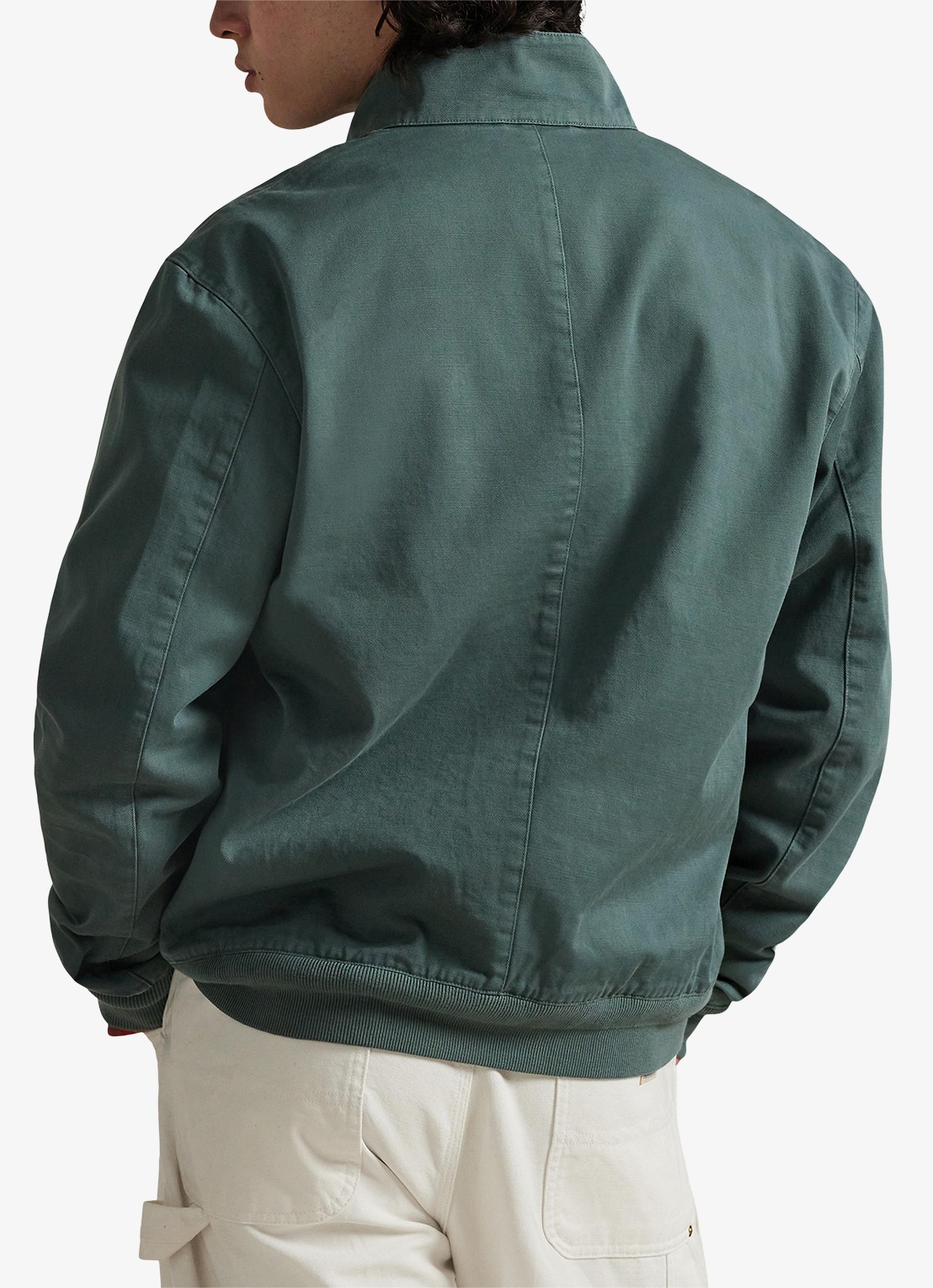 Ralph Lauren Bomberjack met logoborduring en klepzakken - achterkant 4 charter green / groen