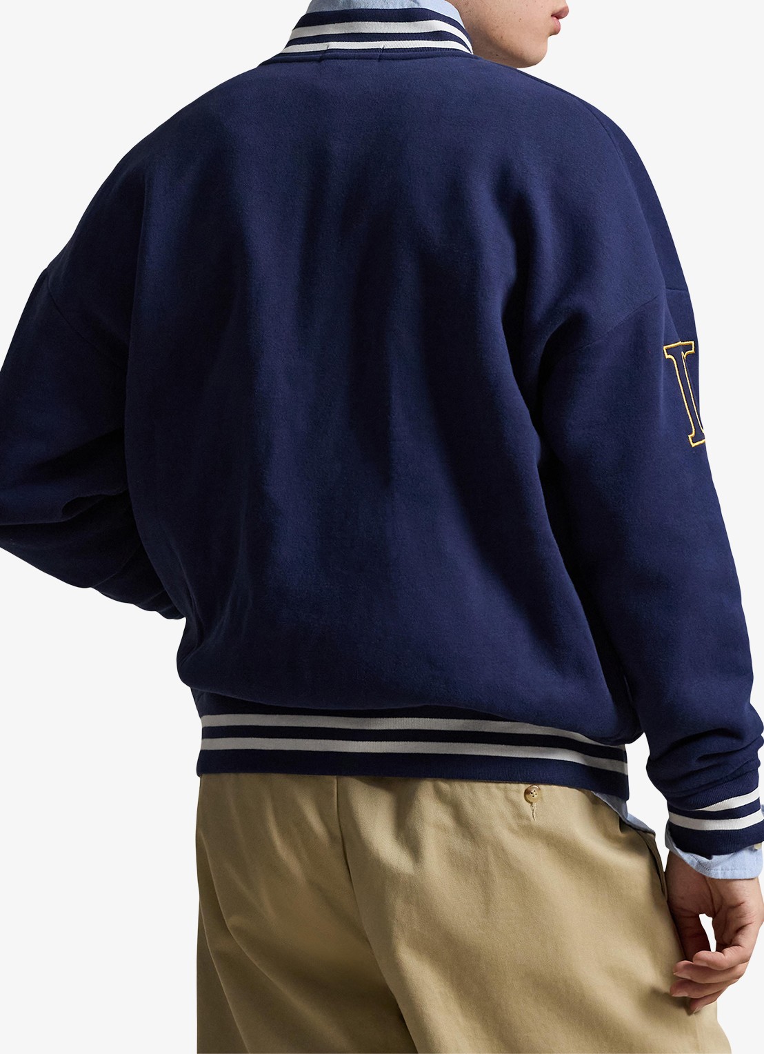 Ralph Lauren Bomberjack met logoborduring - achterkant 5 newport navy
