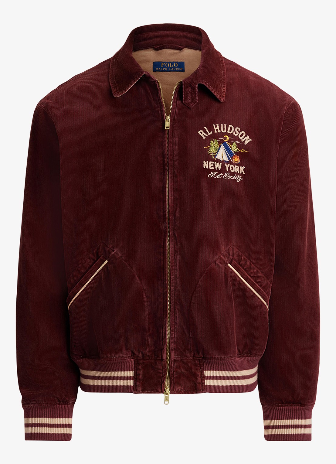 Ralph Lauren Bomberjack met steekzakken - voorkant 4 pomegranate x / rood