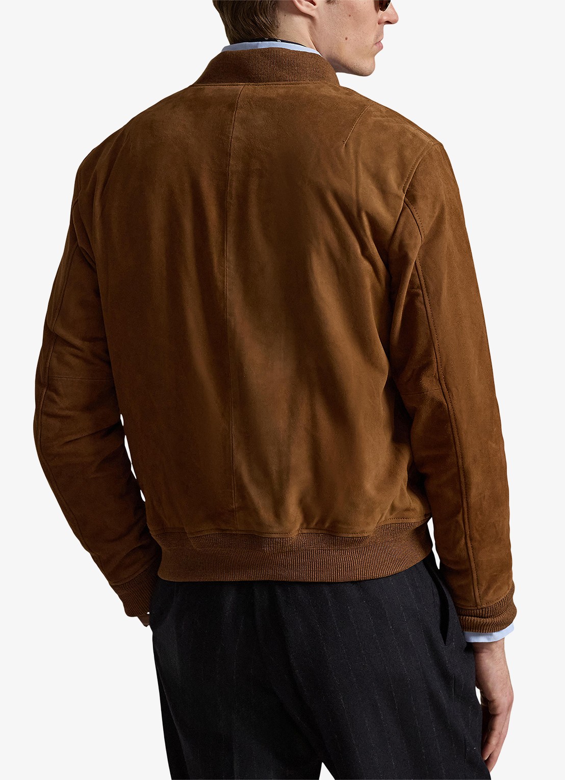 Ralph Lauren Bomberjack van suède met klepzakken - achterkant 3 country brown-2ye7 / bruin