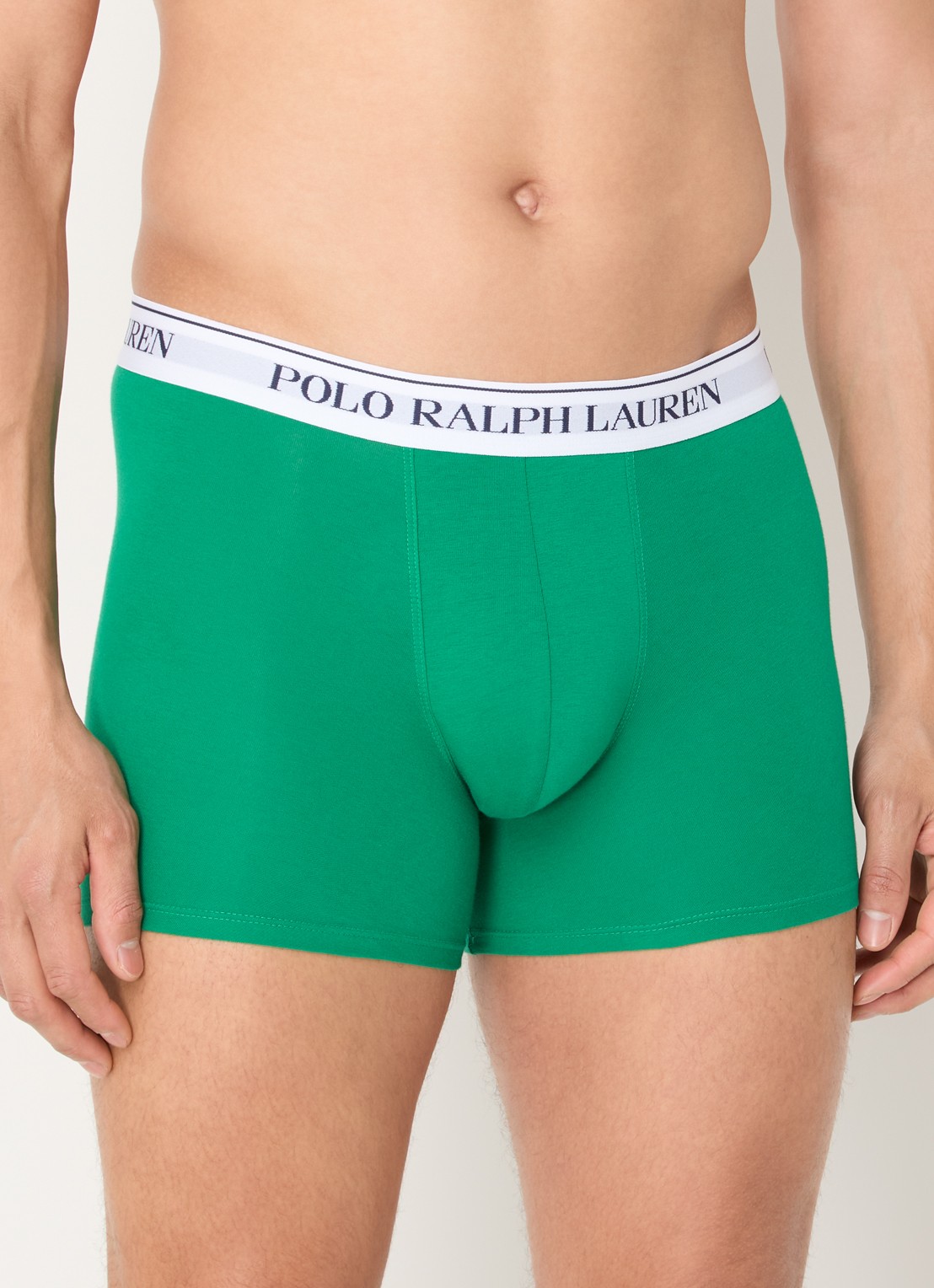 Ralph Lauren Boxer met logoband in 3-pack - detail groen
