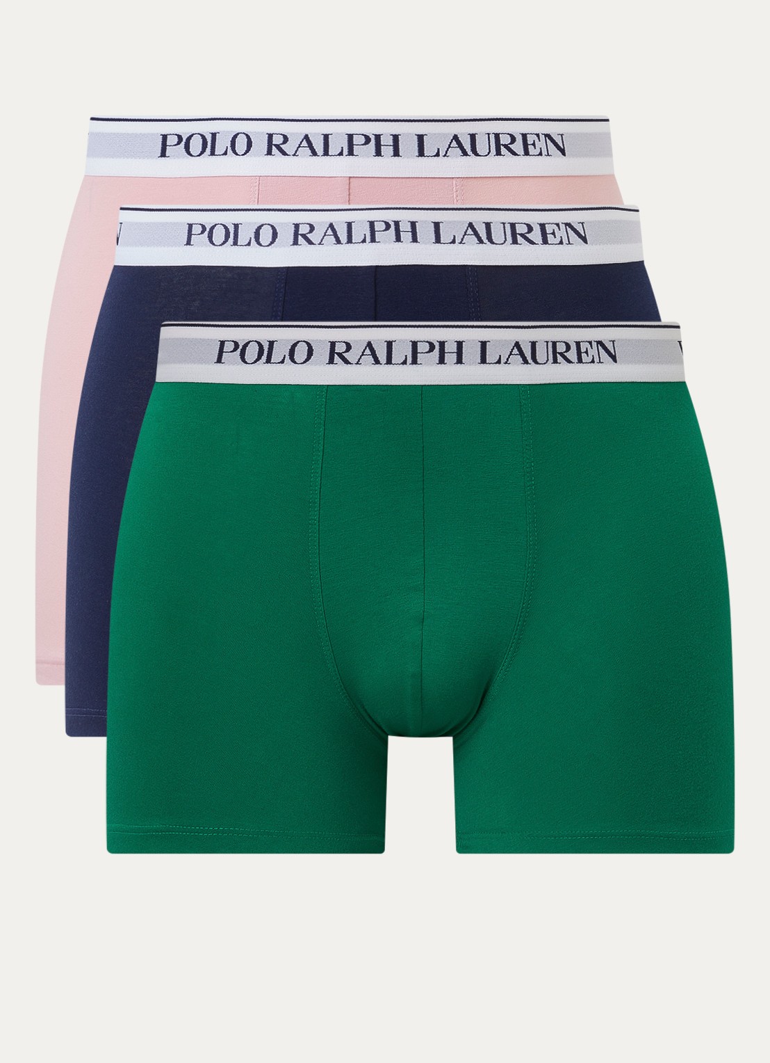 Ralph Lauren Boxer met logoband in 3-pack - voorkant 2 groen