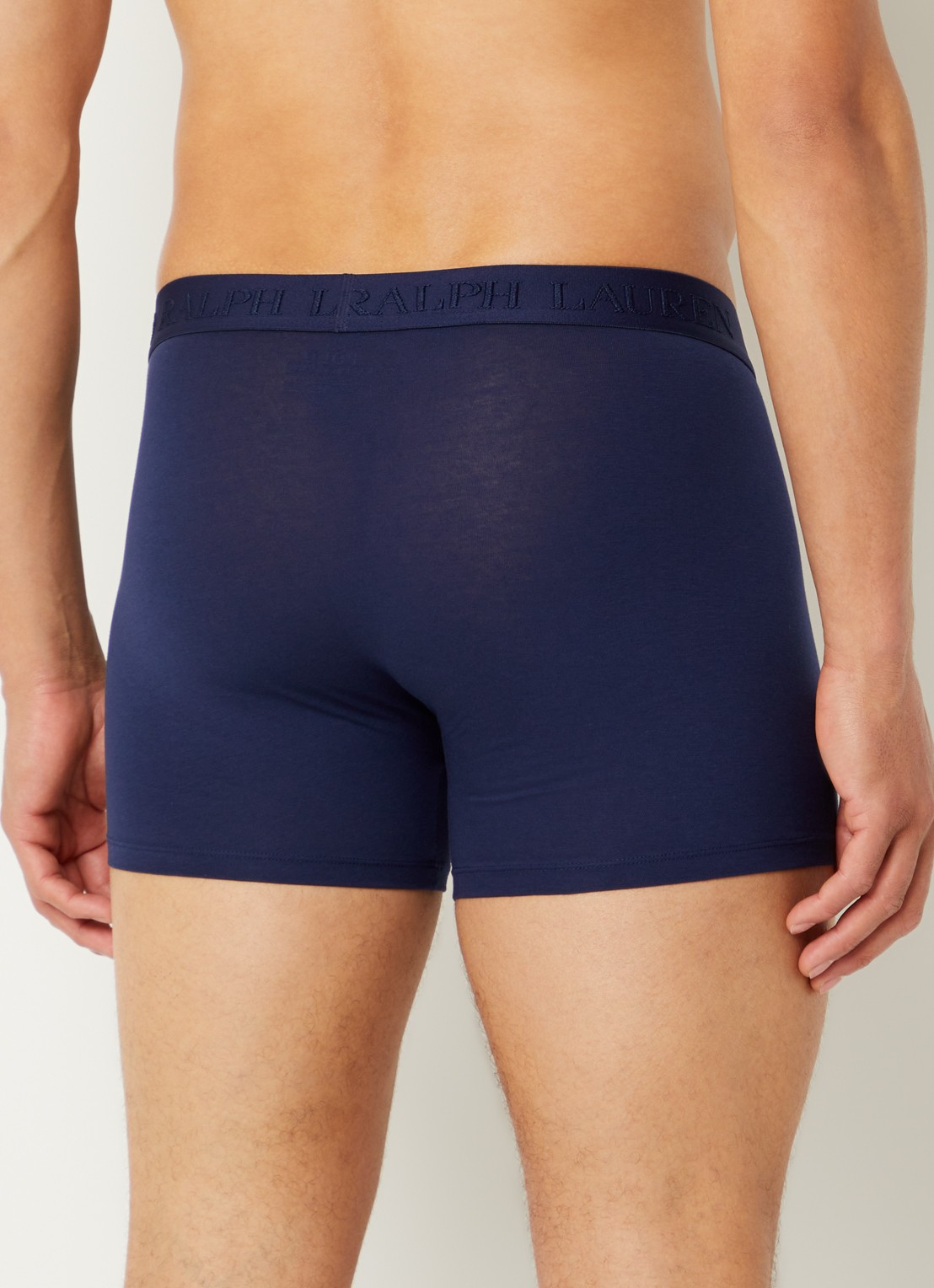 Ralph Lauren Boxer met logoband in 3-pack - achterkant 4 donkerblauw